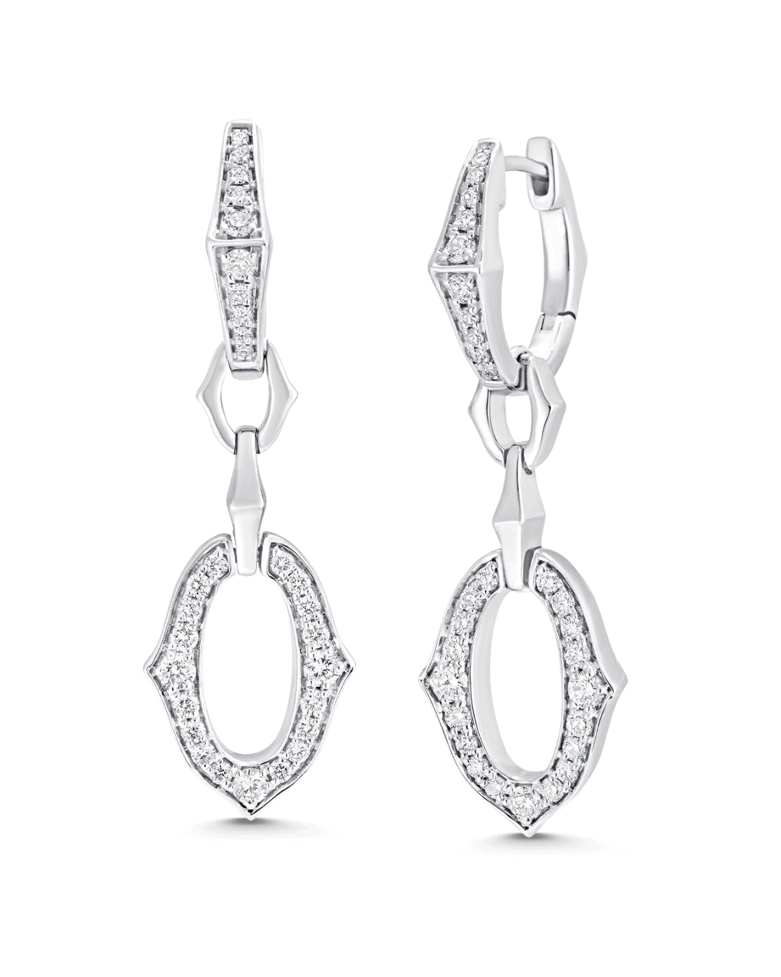 0.70 TCW Round Moissanite Diamond Link Drop Earrings - Camila Brown