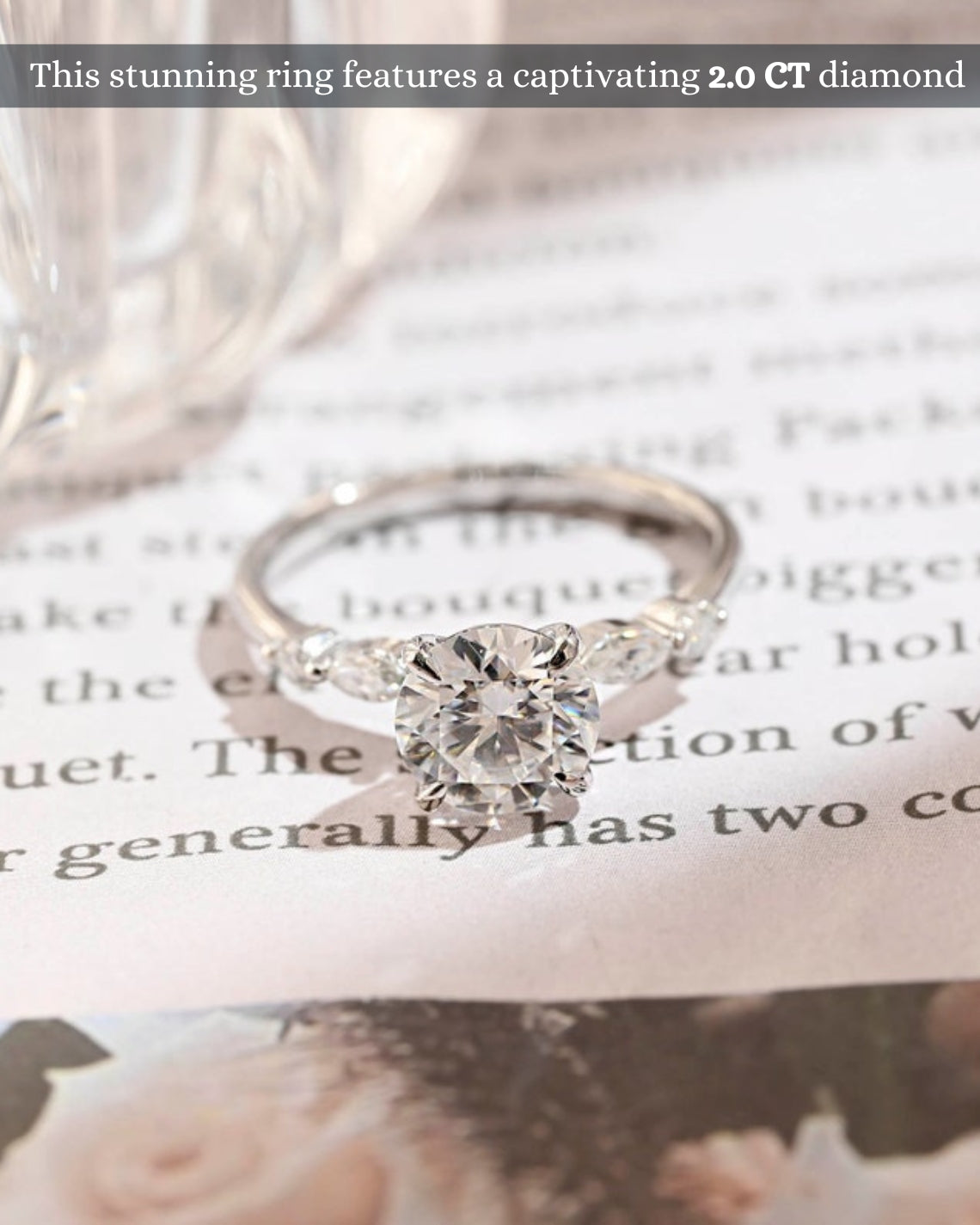 1.0-2.0 CT Round F/VS1 CVD Diamond Pave Setting Engagement Ring - Camila Brown