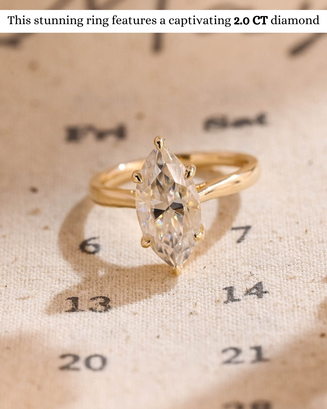 1.0 - 3.0 CT Marquise F/VS1 CVD Diamond Solitaire Engagement Ring - Camila Brown