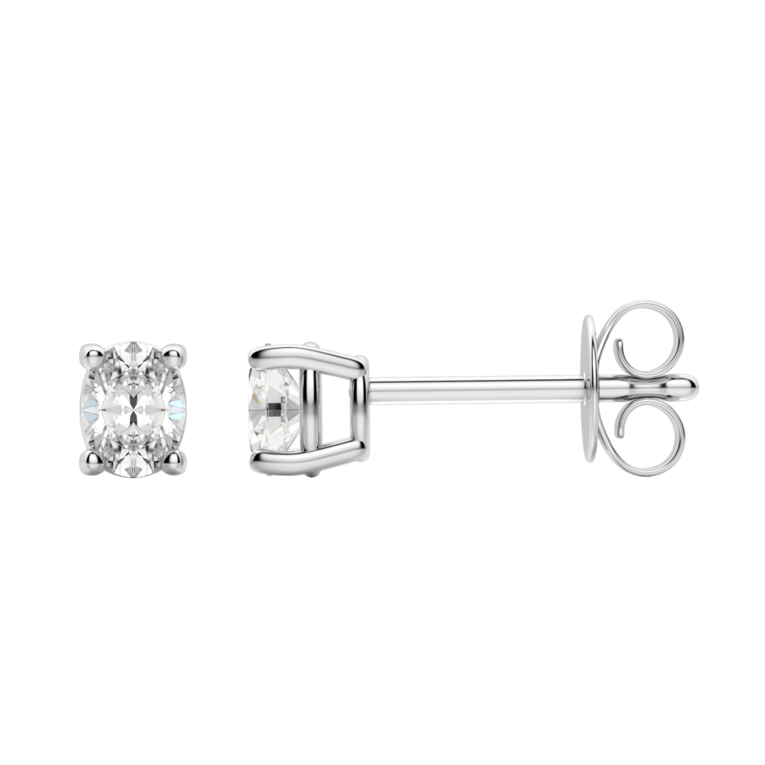 0.50 TCW-1.0 TCW Oval Cut Moissanite Solitaire Stud Earrings - Camila Brown