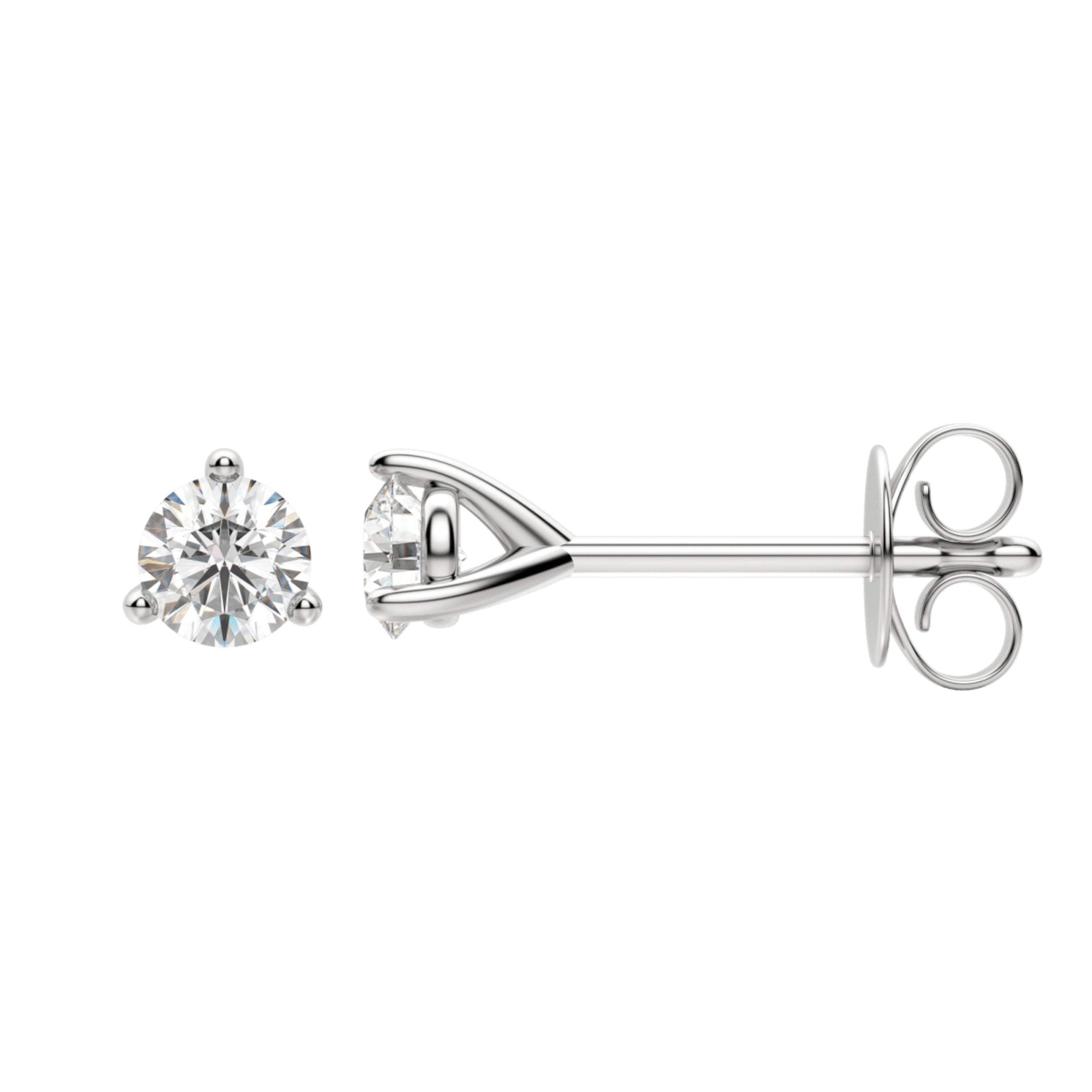 0.50 TCW-1.0 TCW Round Cut Moissanite Solitaire Stud Earrings - Camila Brown
