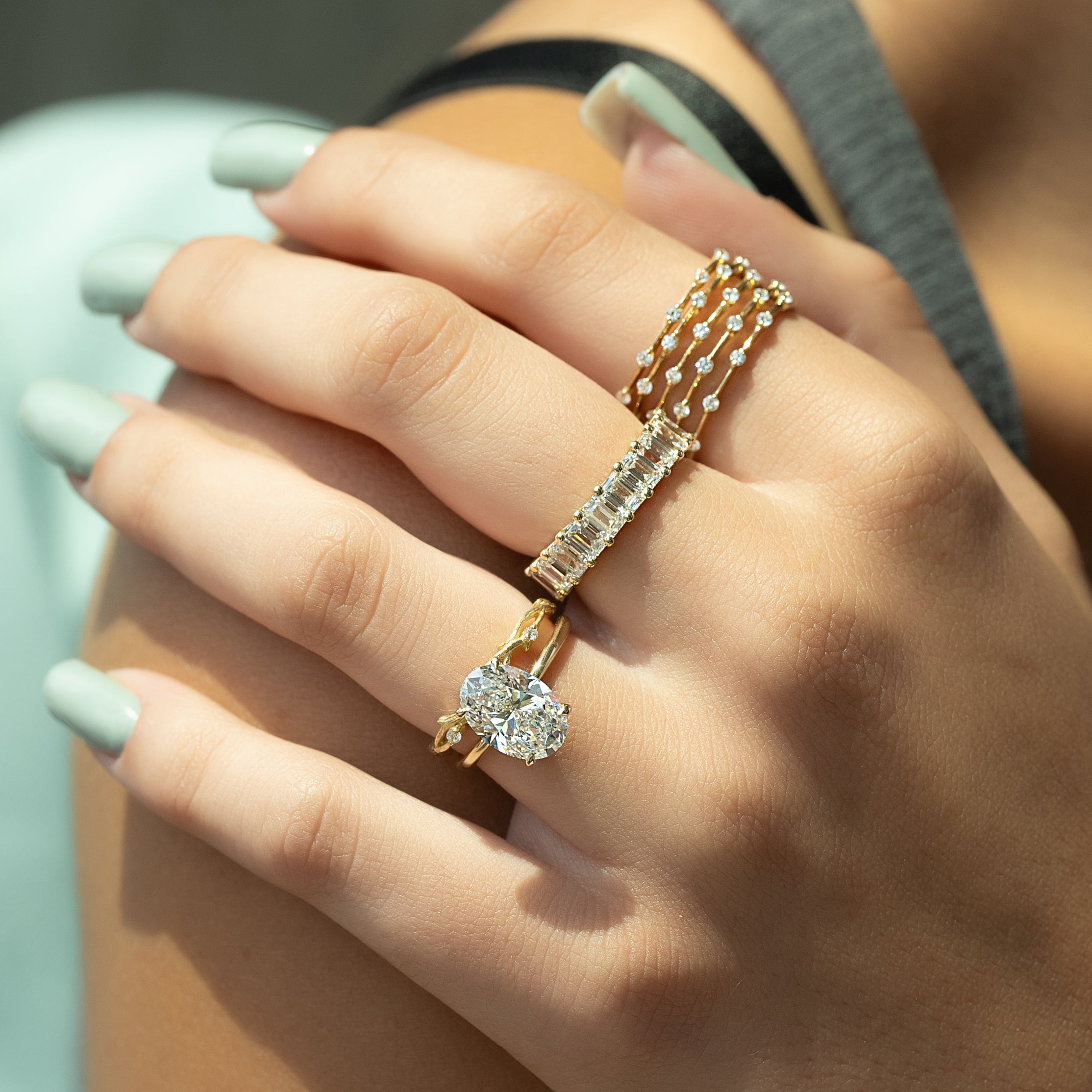 2.0 -4.0 CT Oval Cut CVD Diamond Solitaire Engagement Ring
