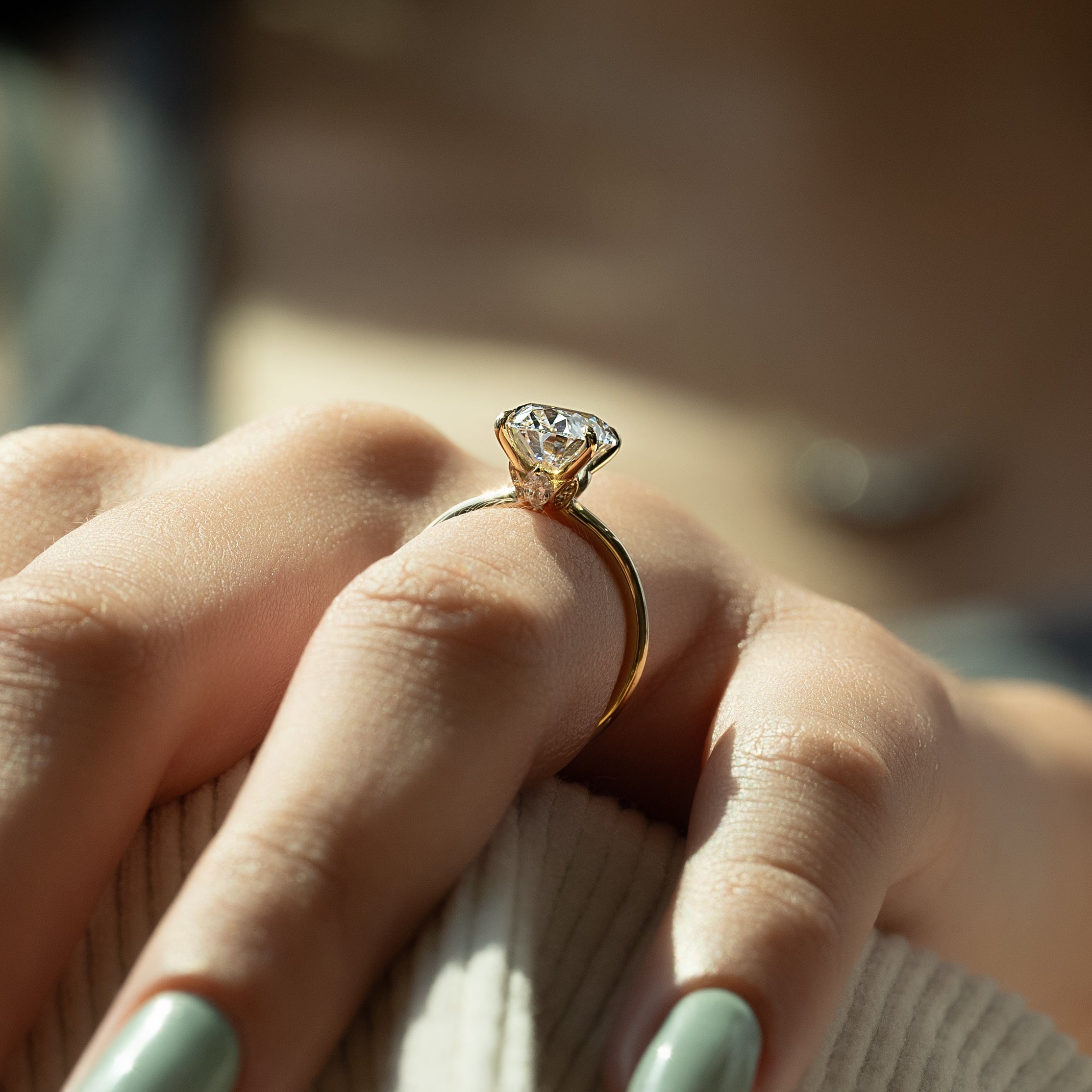 2.0 -4.0 CT Oval Cut CVD Diamond Solitaire Engagement Ring