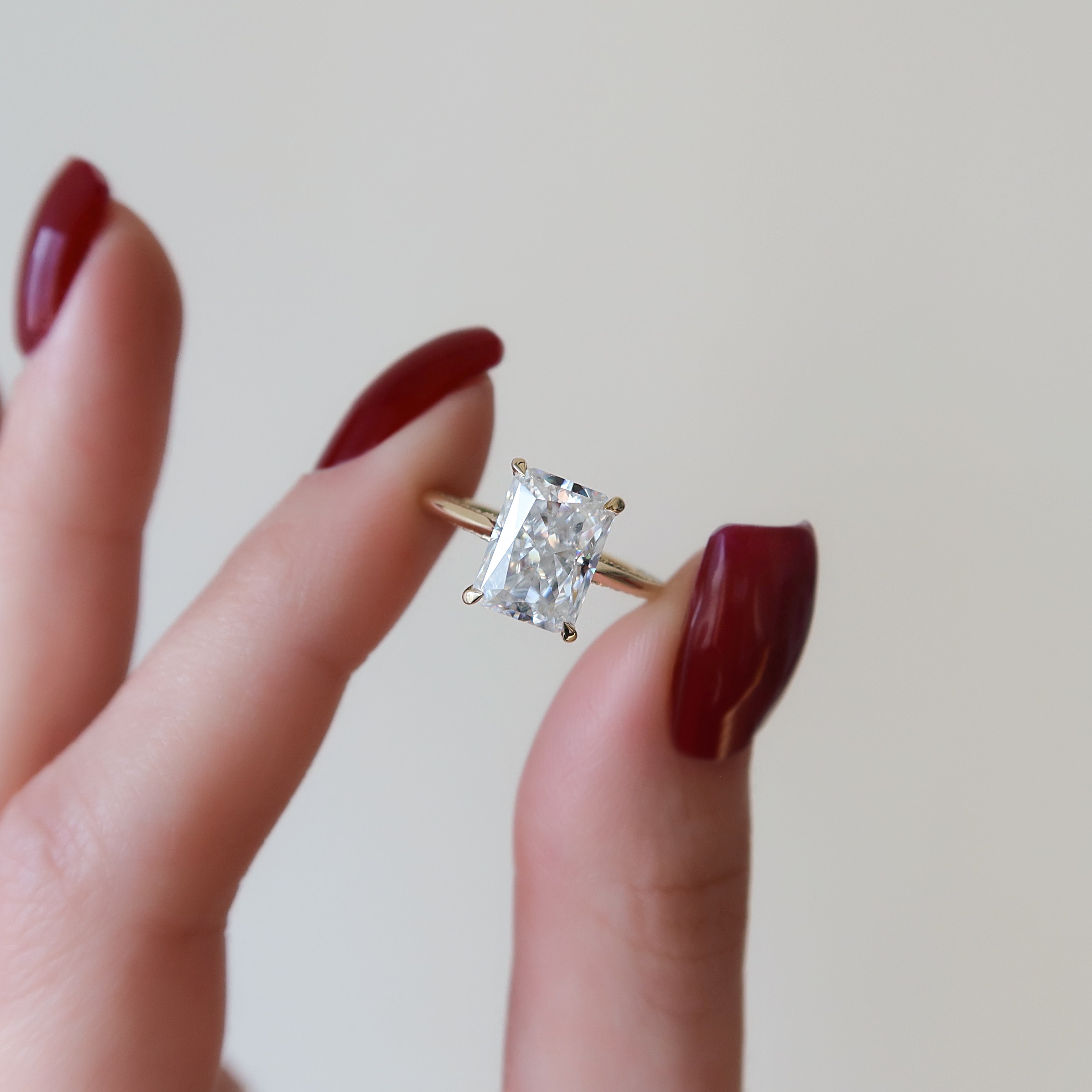 2.0 - 4.0 CT Radiant Cut CVD Diamond Pave Engagement Ring