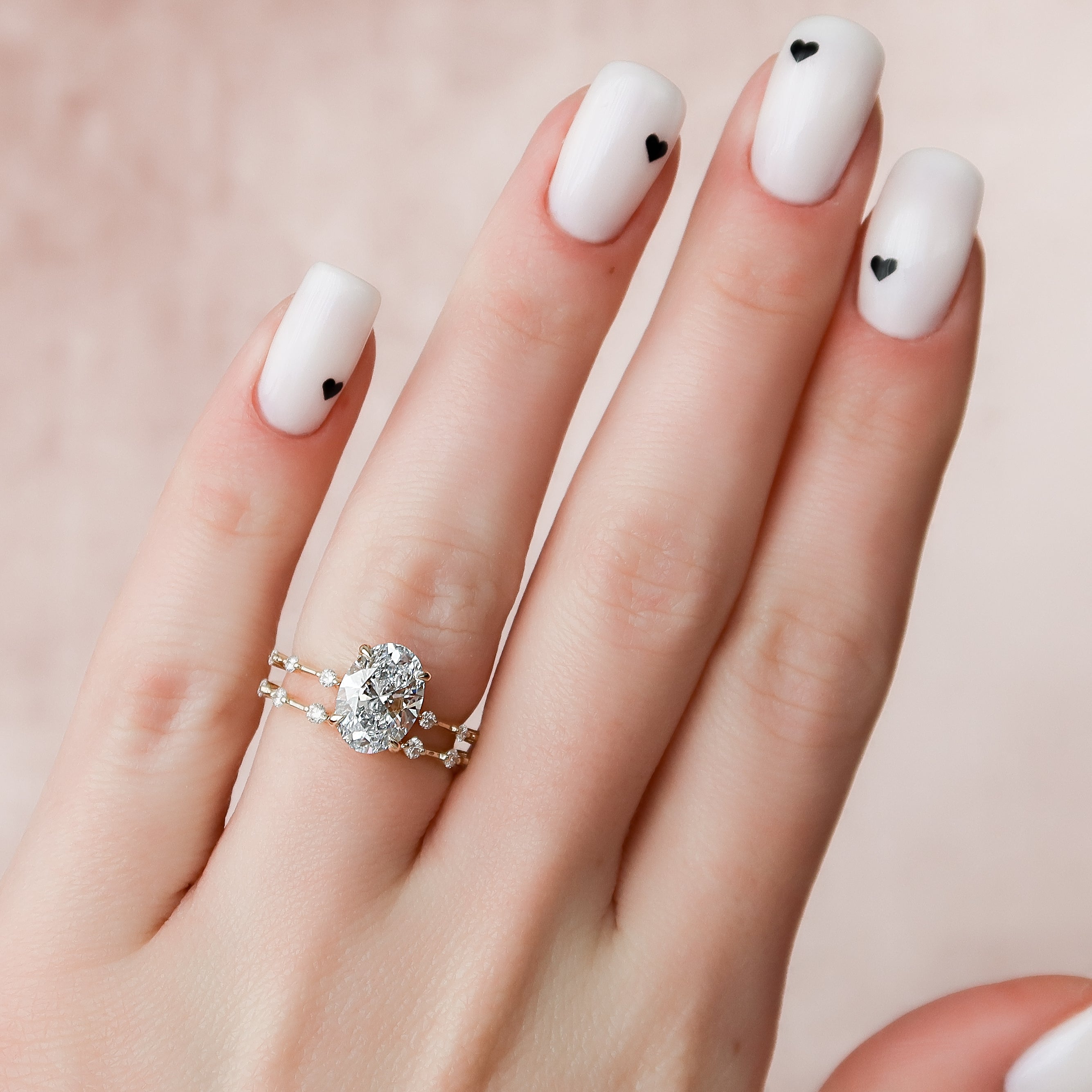 2.0 -4.0 CT Oval Cut Lab Grown Diamond Dainty Engagement Ring
