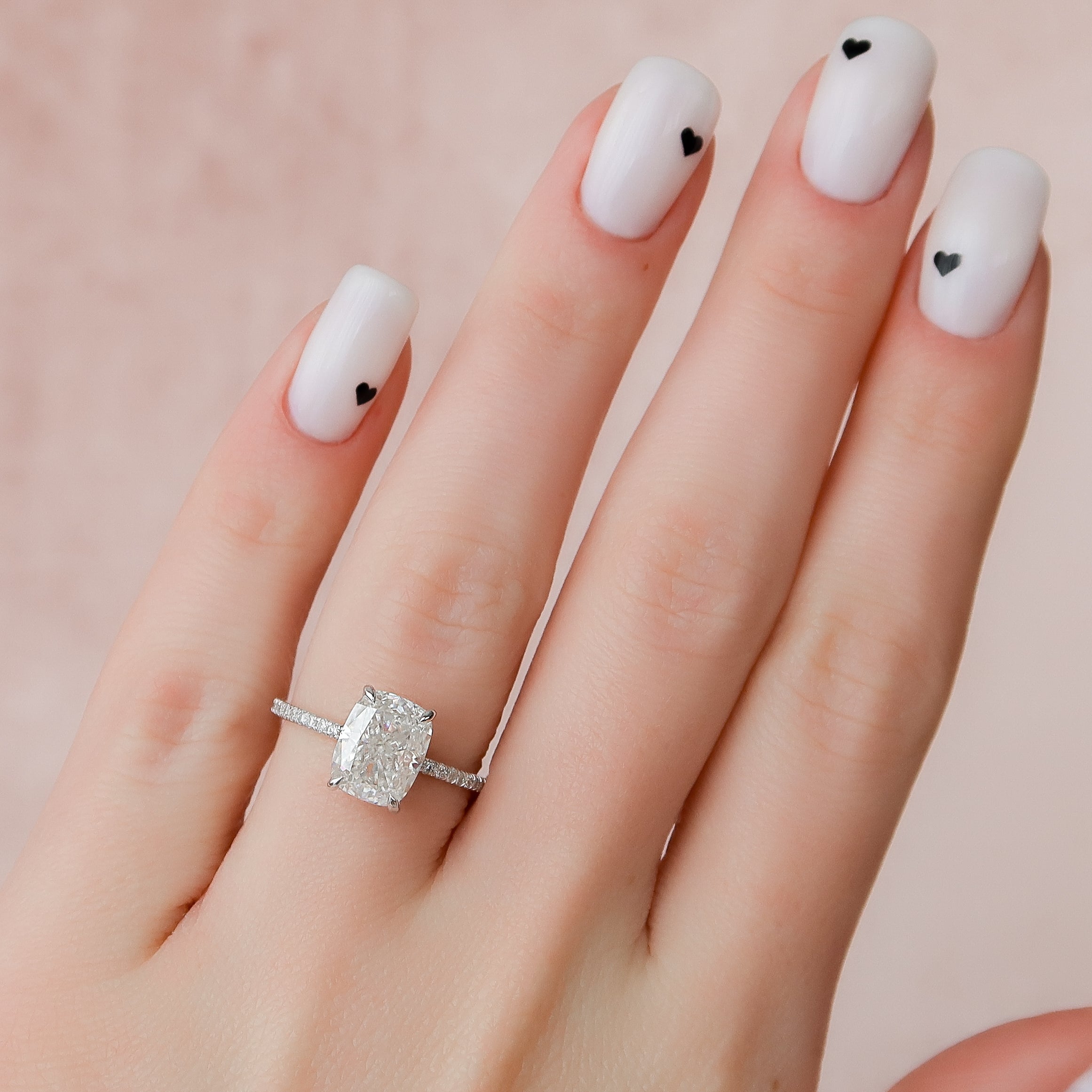 2.0 - 4.0 CT Elongated Cushion Cut Lab Grown Diamond Hidden Halo & Pave Style Engagement Ring