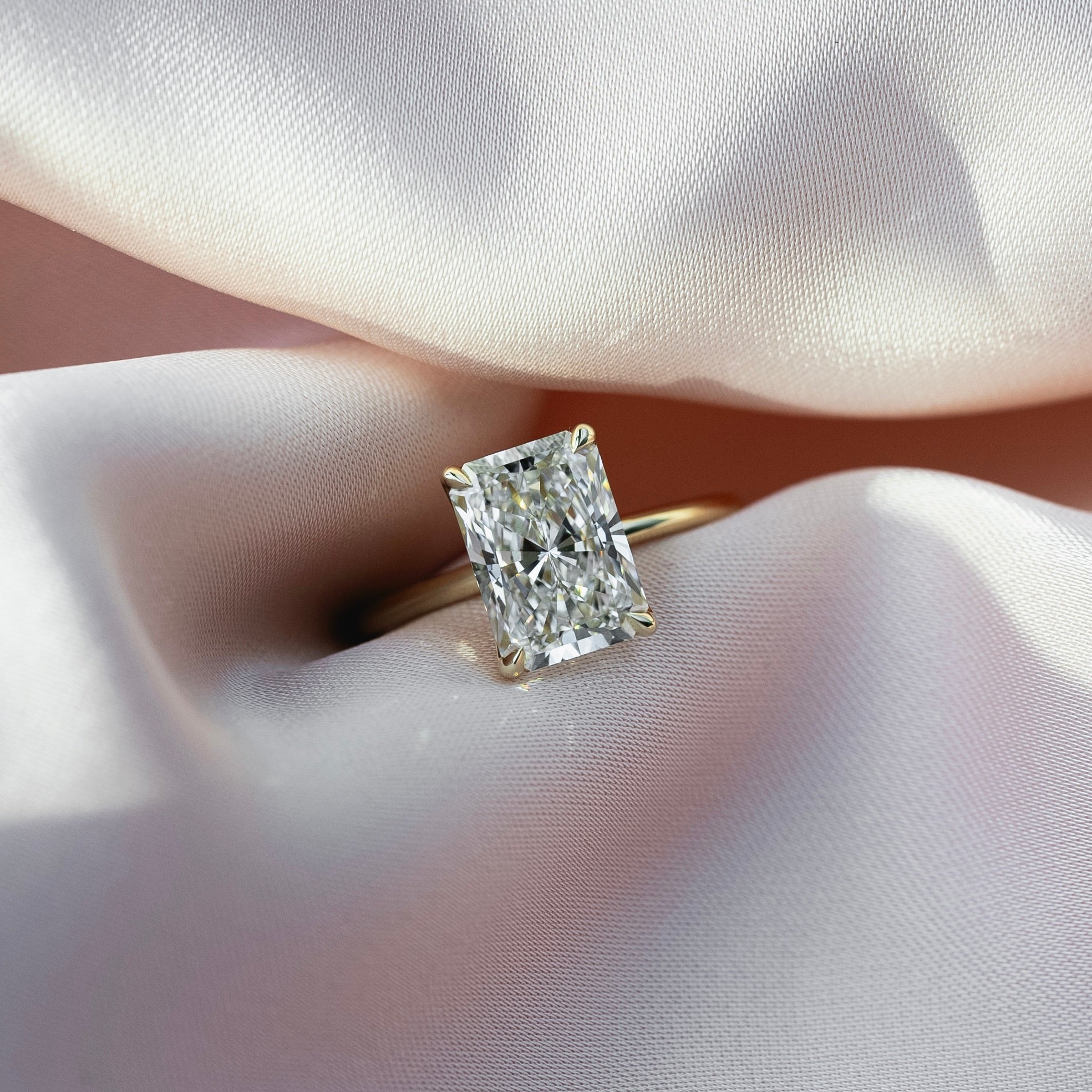 2.0 - 4.0  CT Radiant Cut  Lab Grown Diamond Solitaire Engagement Ring