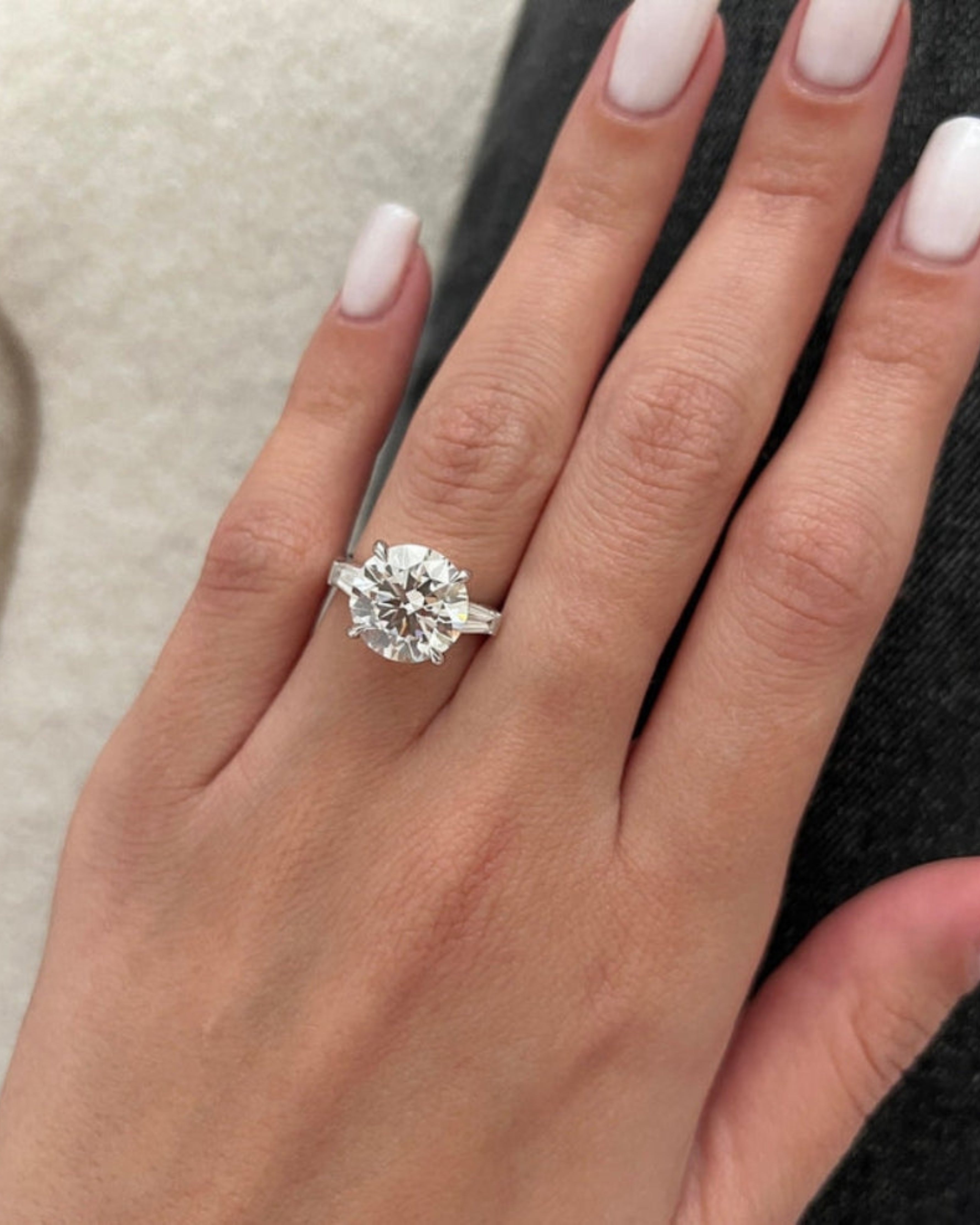 3.0 - 5.0 CT Round G/VS2 CVD Diamond Cathedral Setting Engagement Ring - Camila Brown