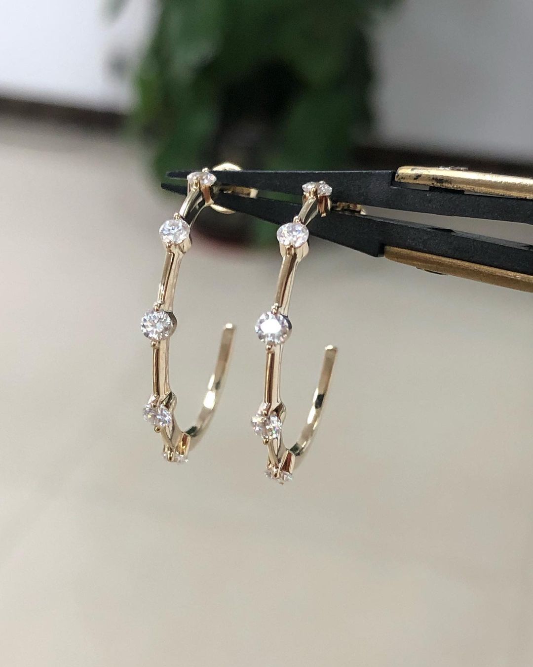 0.24 TCW Round Cut Moissanite Open Hoop Earrings - Camila Brown