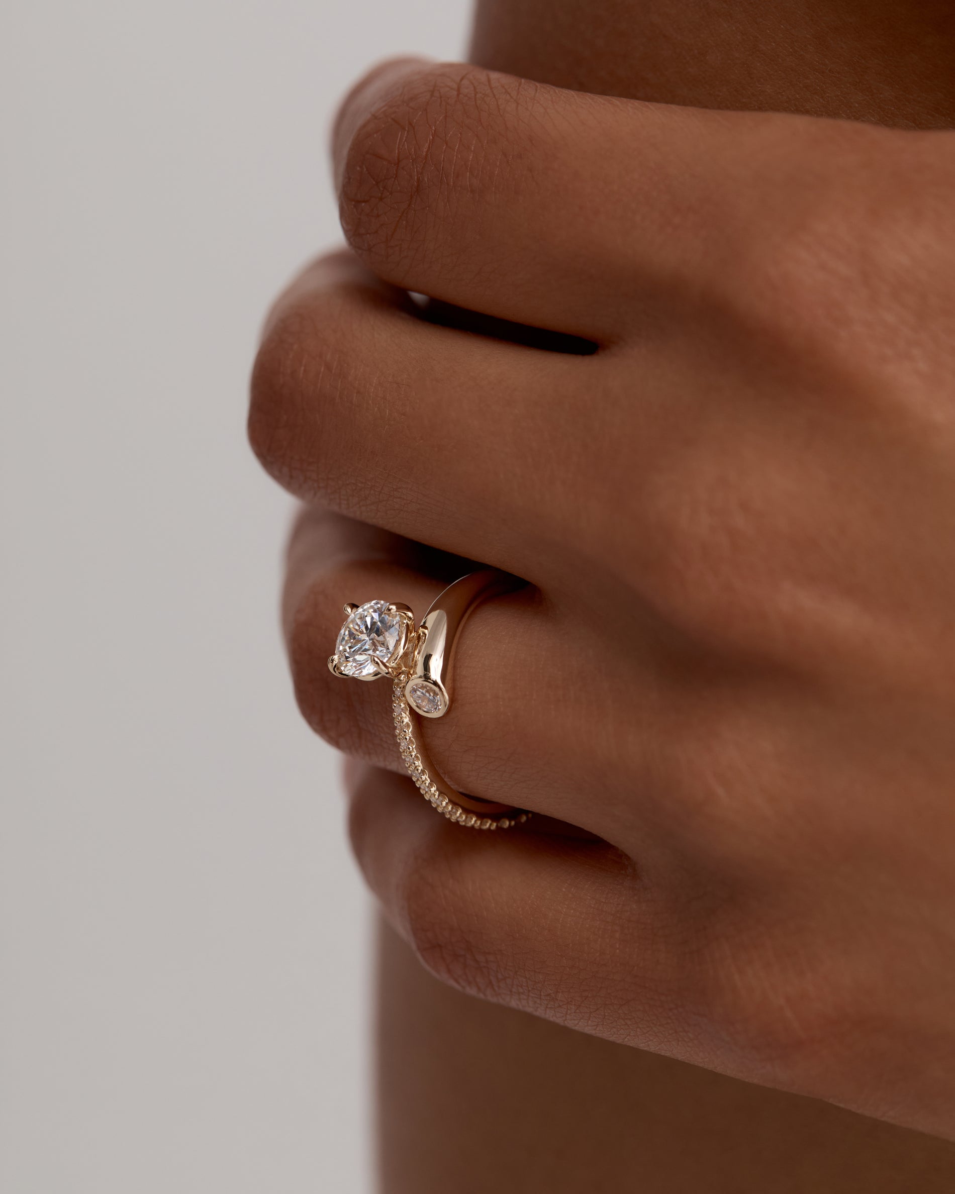 1.0-3.0 CT Round CVD Diamond Unique Engagement Ring