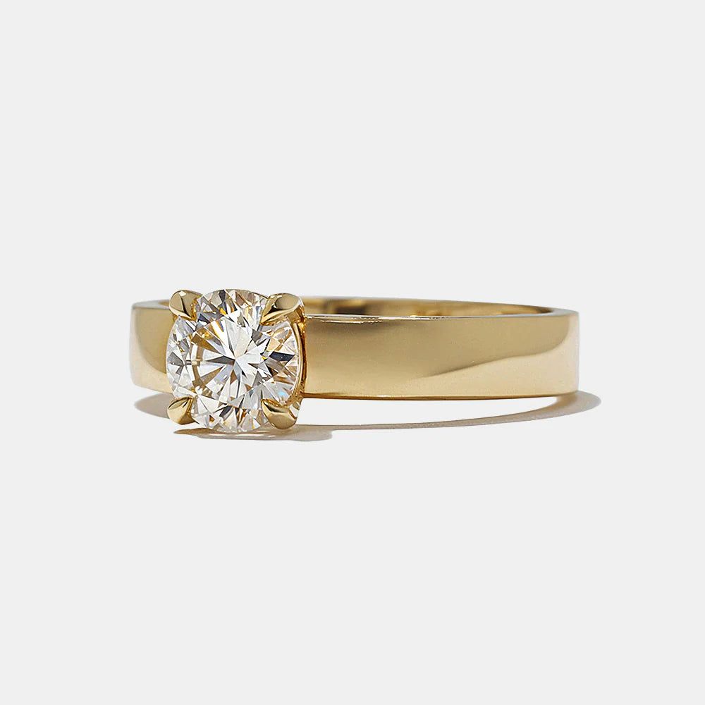 0.75 -2.50 CT Round CVD Diamond Solitaire Engagement Ring