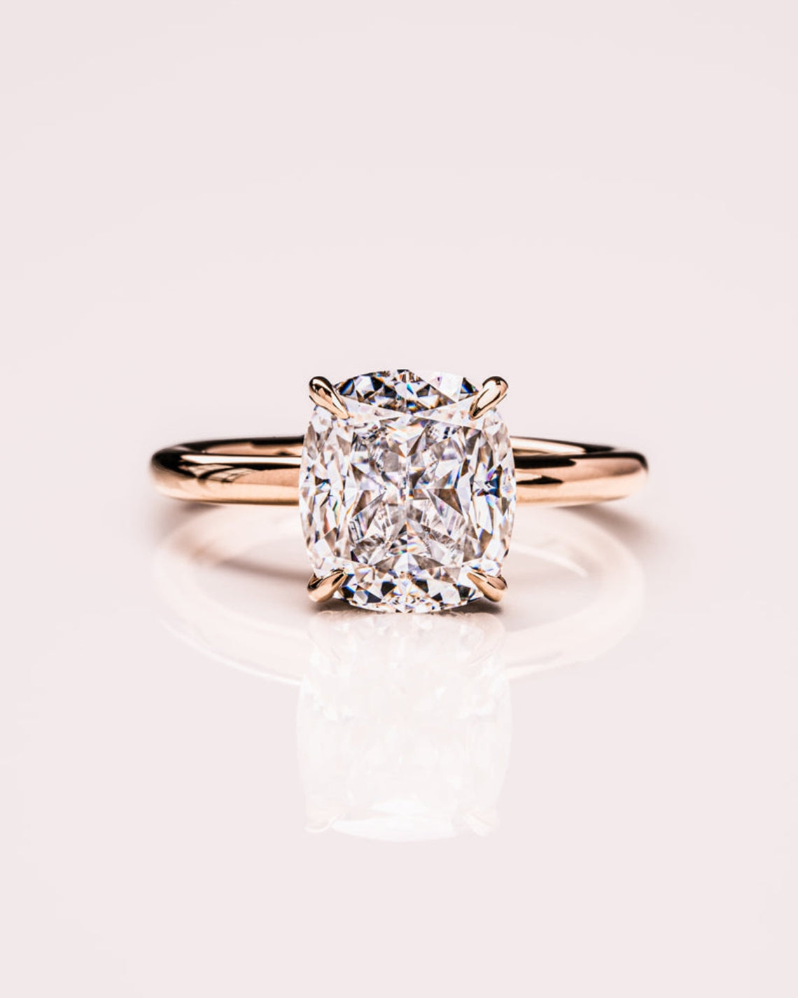 1.49 CT Cushion F/VS1 CVD Diamond Hidden Halo Engagement Ring - Camila Brown
