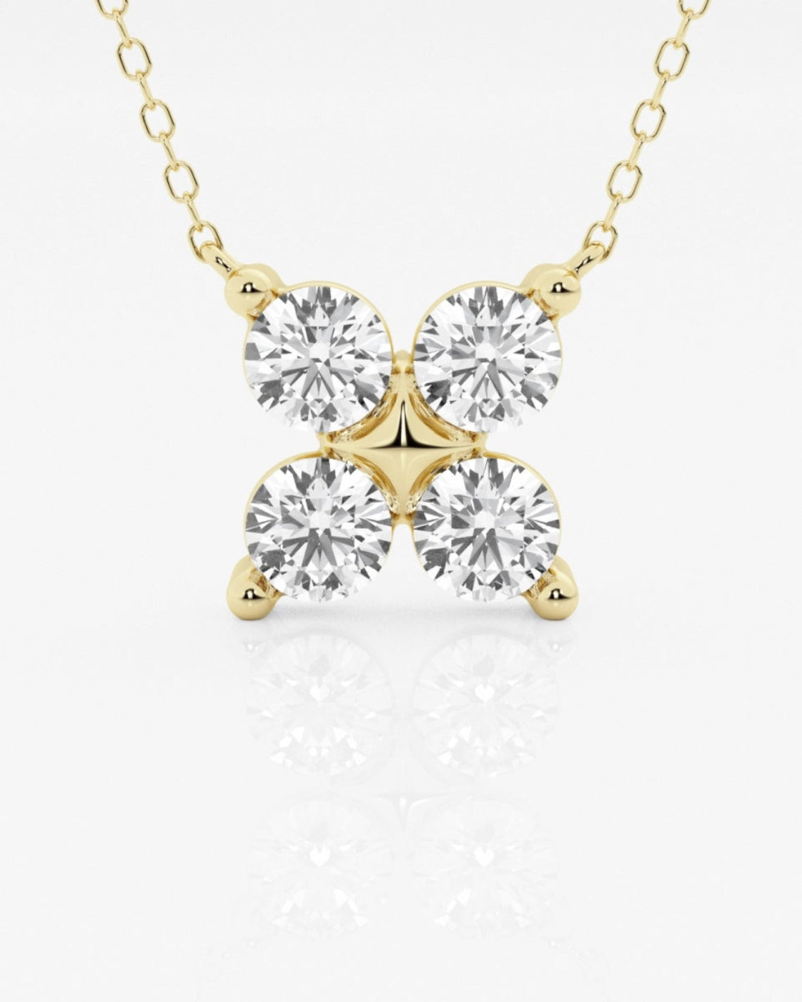 1.50 TCW Round Moissanite Diamond Clover Shape Necklace - Camila Brown