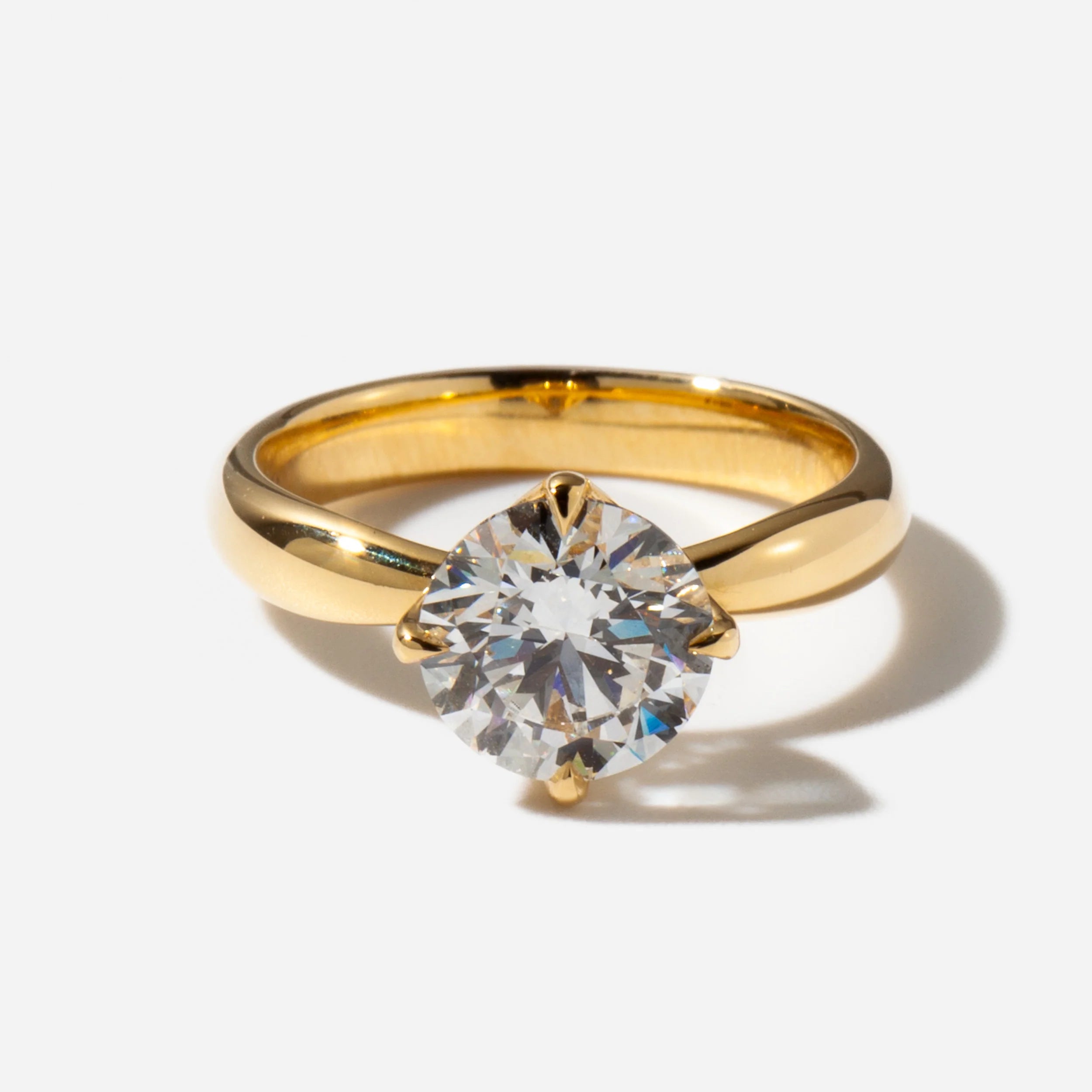 1.0 -3.0 CT Round CVD Diamond SolitaireEngagement Ring