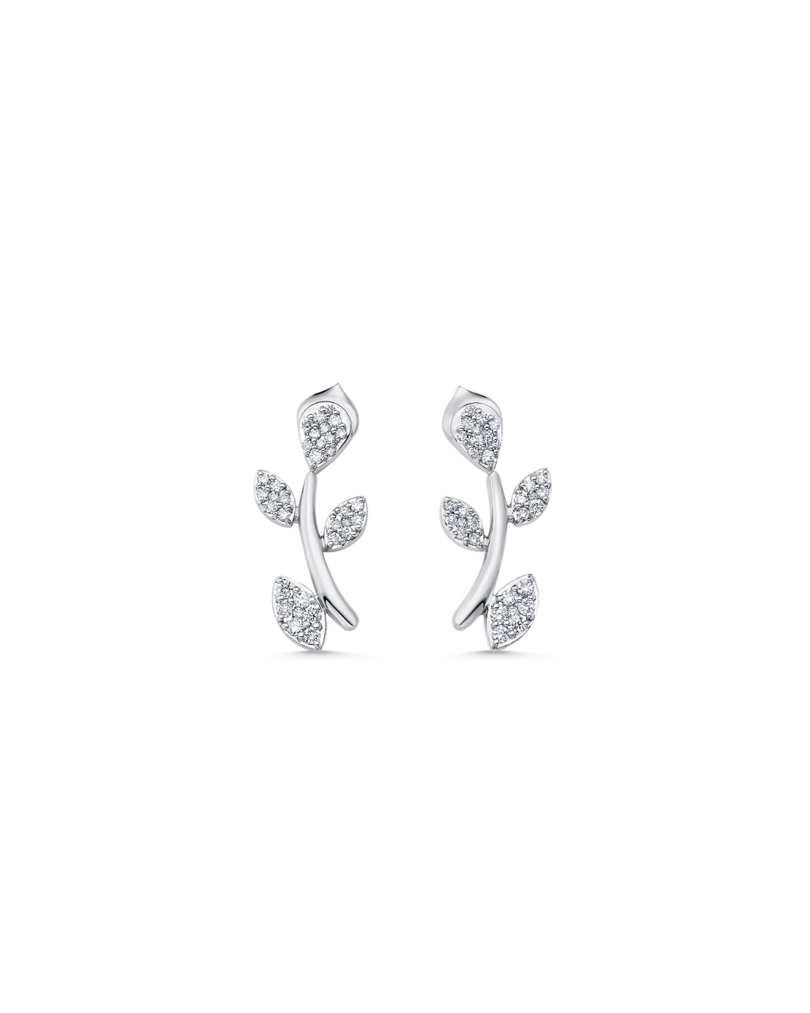 0.22 TCW Round Moissanite Diamond Ear Crawler Earrings - Camila Brown