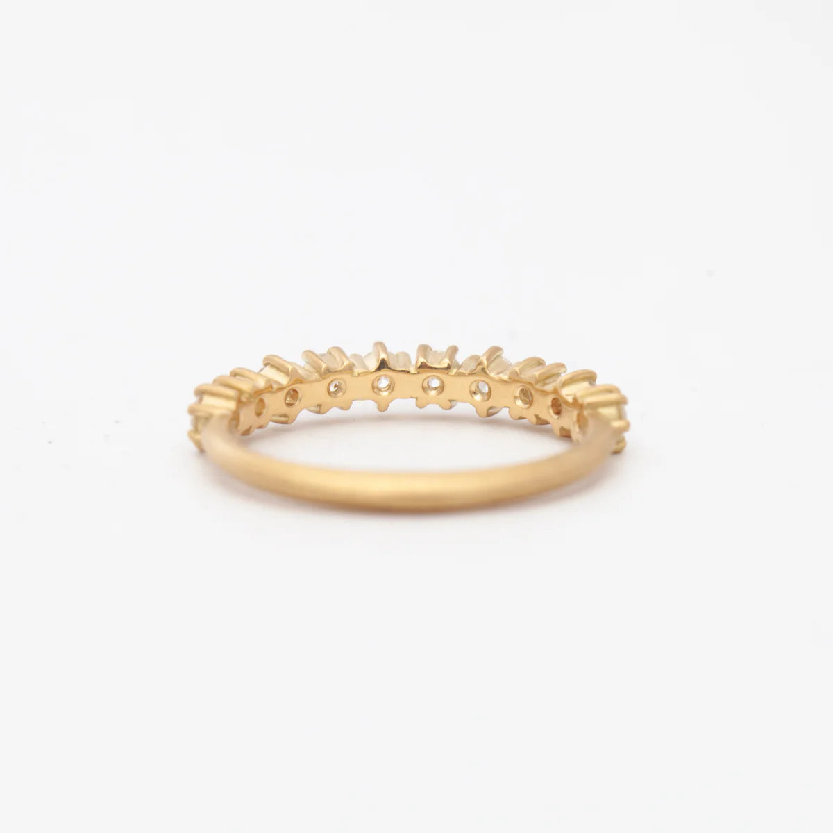 0.55 TCW Round CVD Diamond Half Eternity Wedding Band