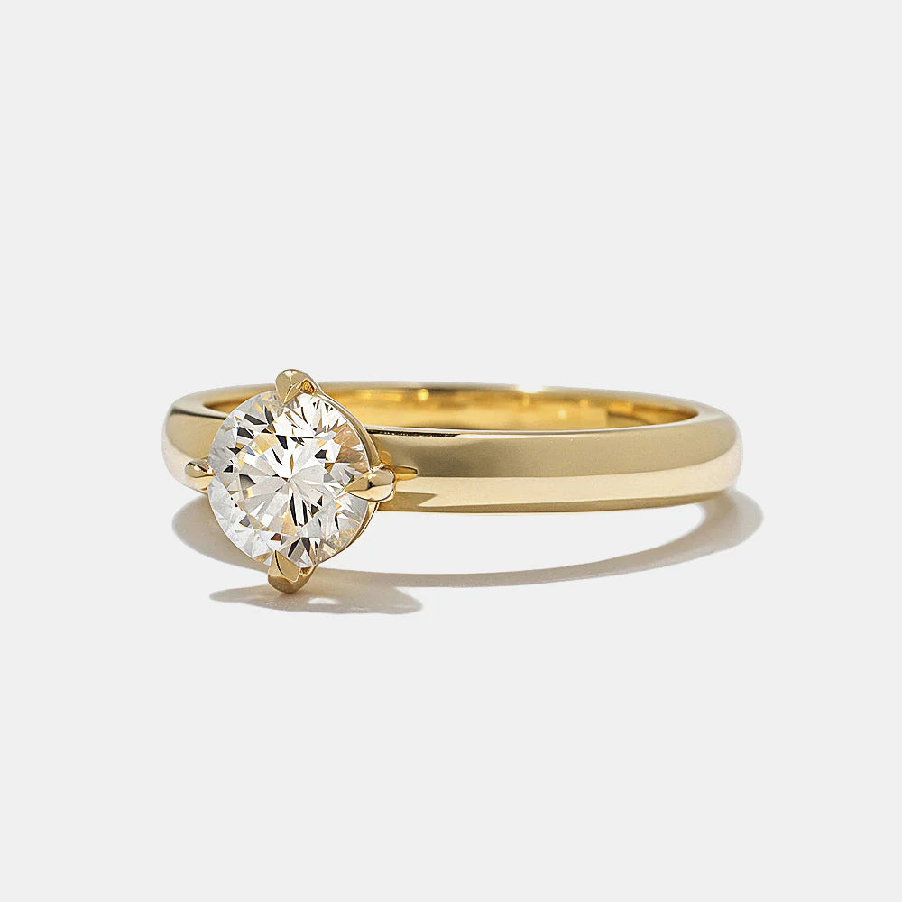 0.75 -2.50 CT Round CVD Diamond Solitaire Engagement Ring