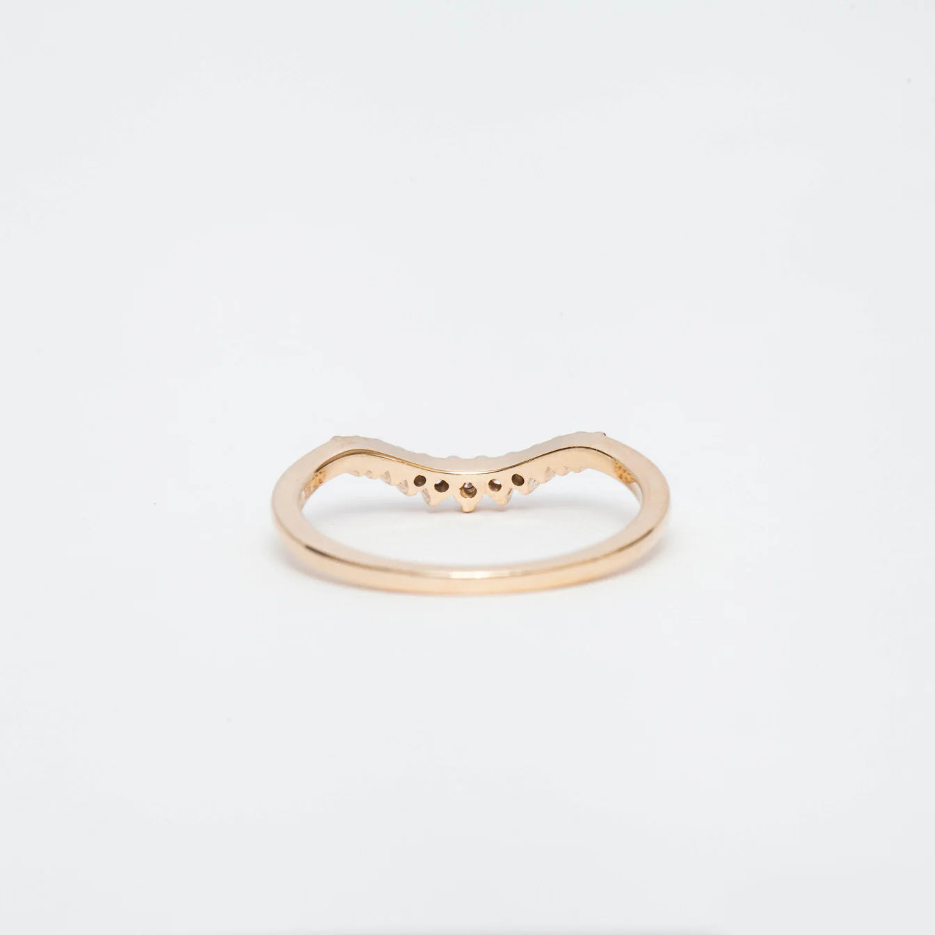0.13 TCW Round CVD Diamond Curved Wedding Band