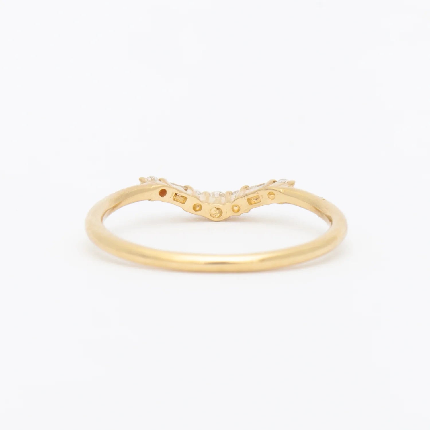 0.40 TCW Round CVD Diamond Curved Wedding Band