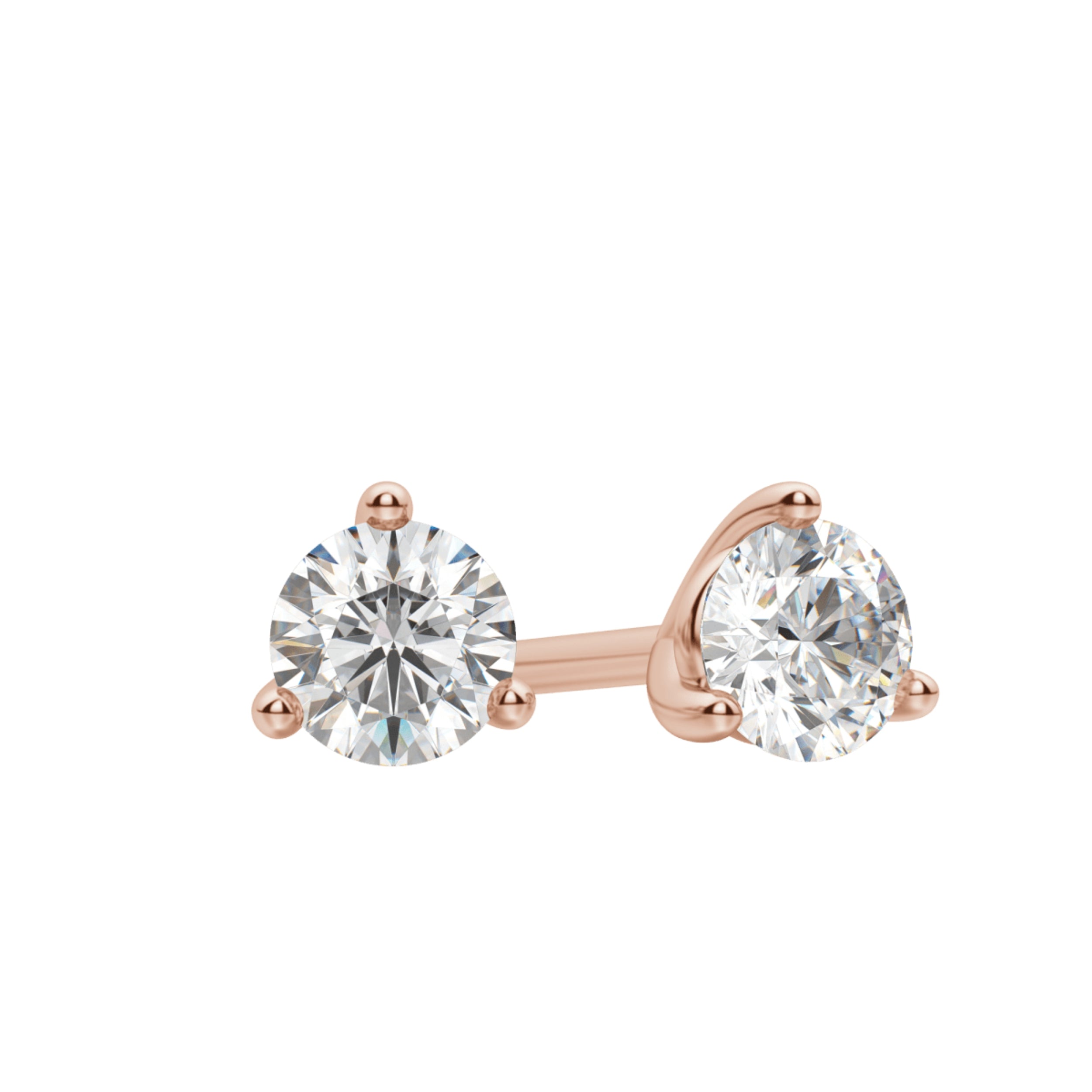 0.50 TCW-1.0 TCW Round Cut Moissanite Solitaire Stud Earrings - Camila Brown