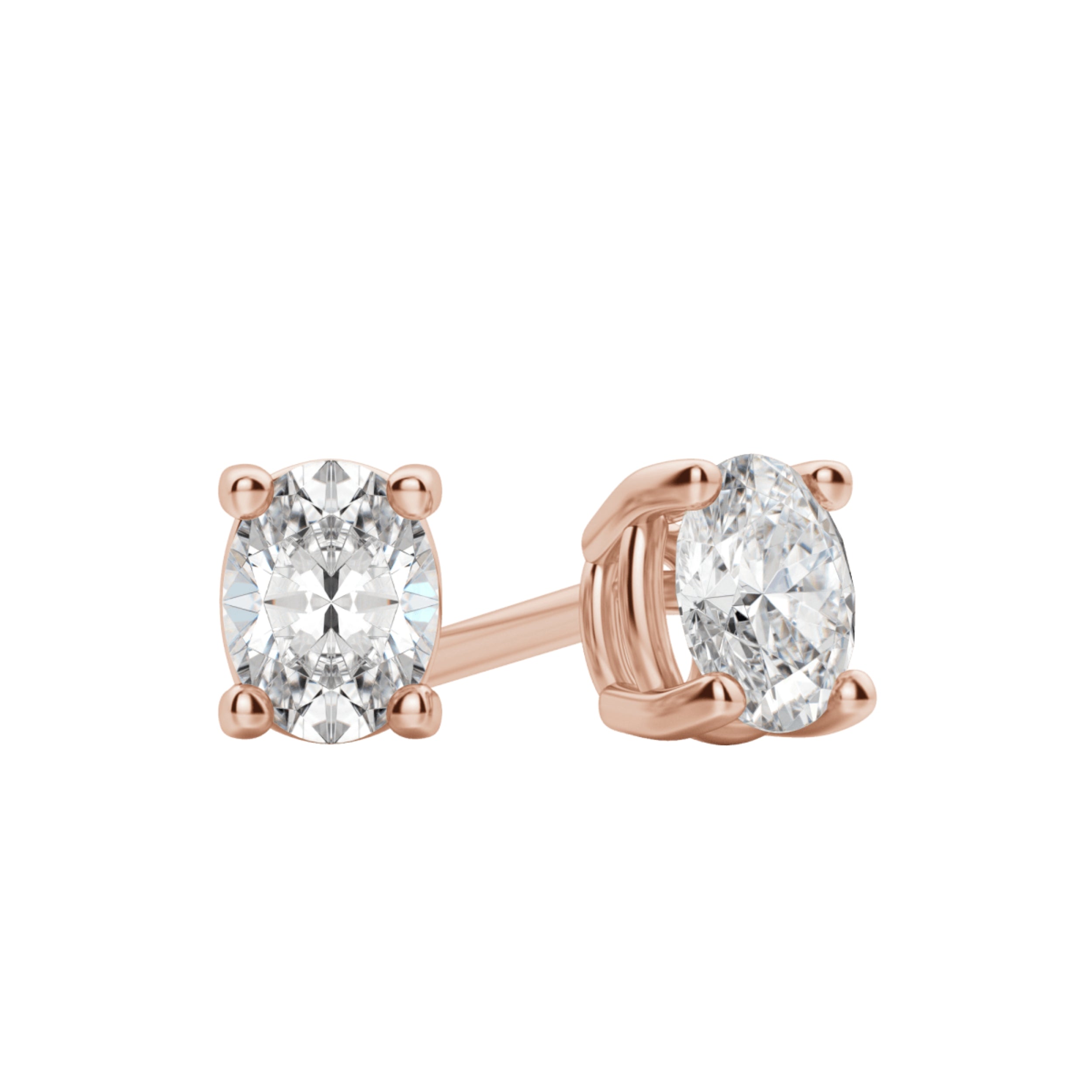 0.50 TCW-1.0 TCW Oval Cut Moissanite Solitaire Stud Earrings - Camila Brown