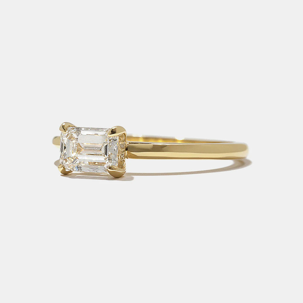 0.75 -2.50 CT Emerald CVD Diamond Solitaire Engagement Ring