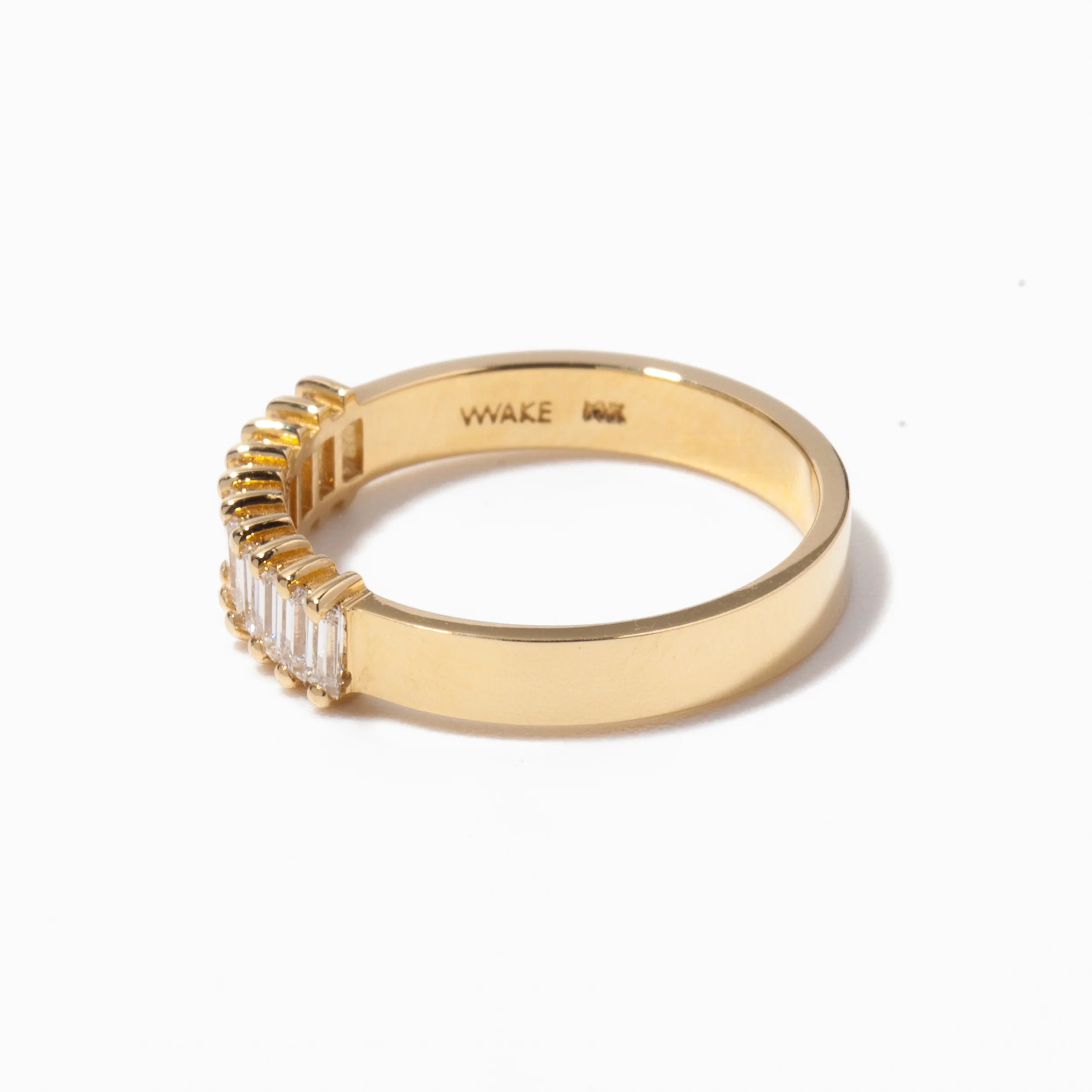 0.60 TCW Baguette CVD Diamond Half Eternity Wedding Band