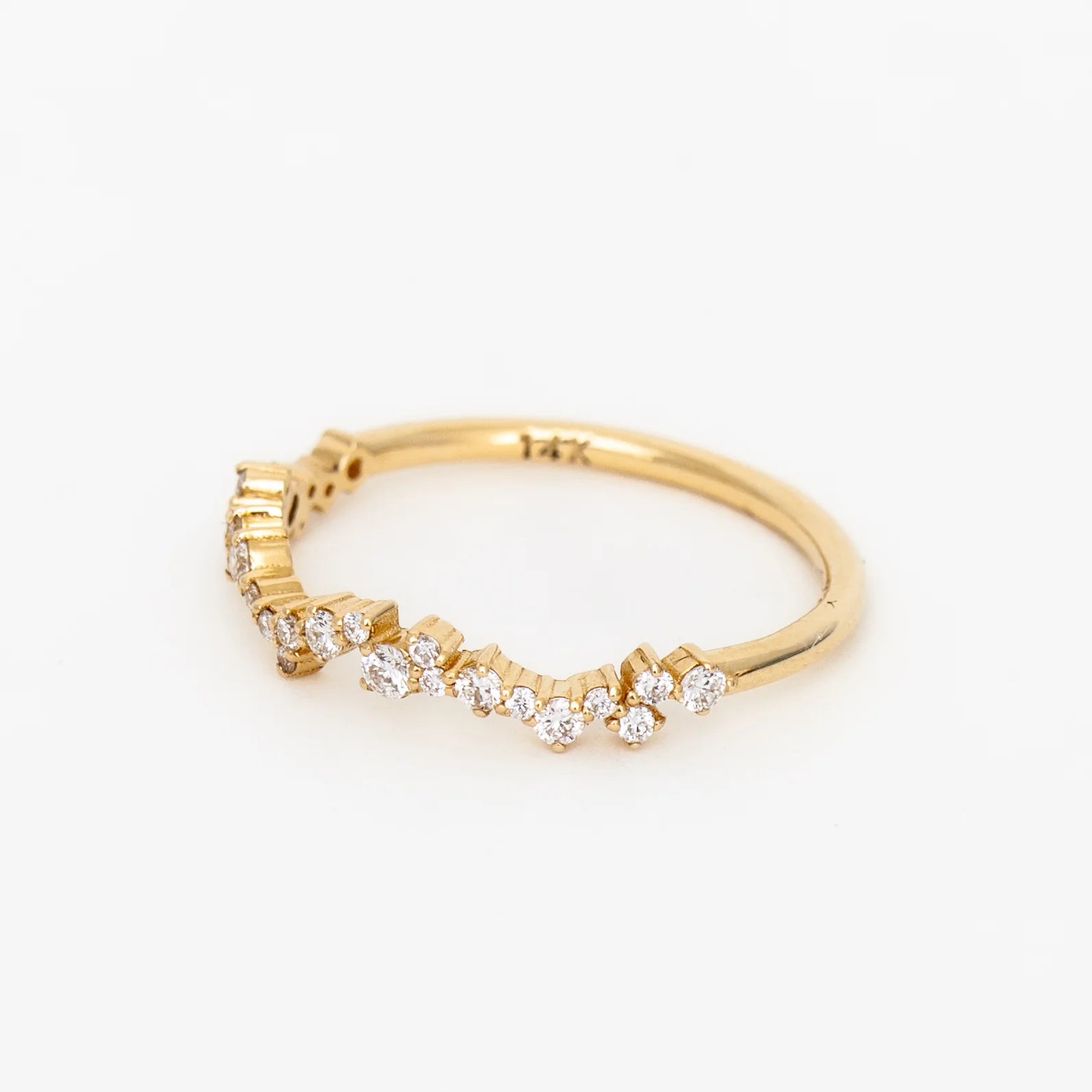 0.30 TCW Round CVD Diamond Cluster Wedding Band