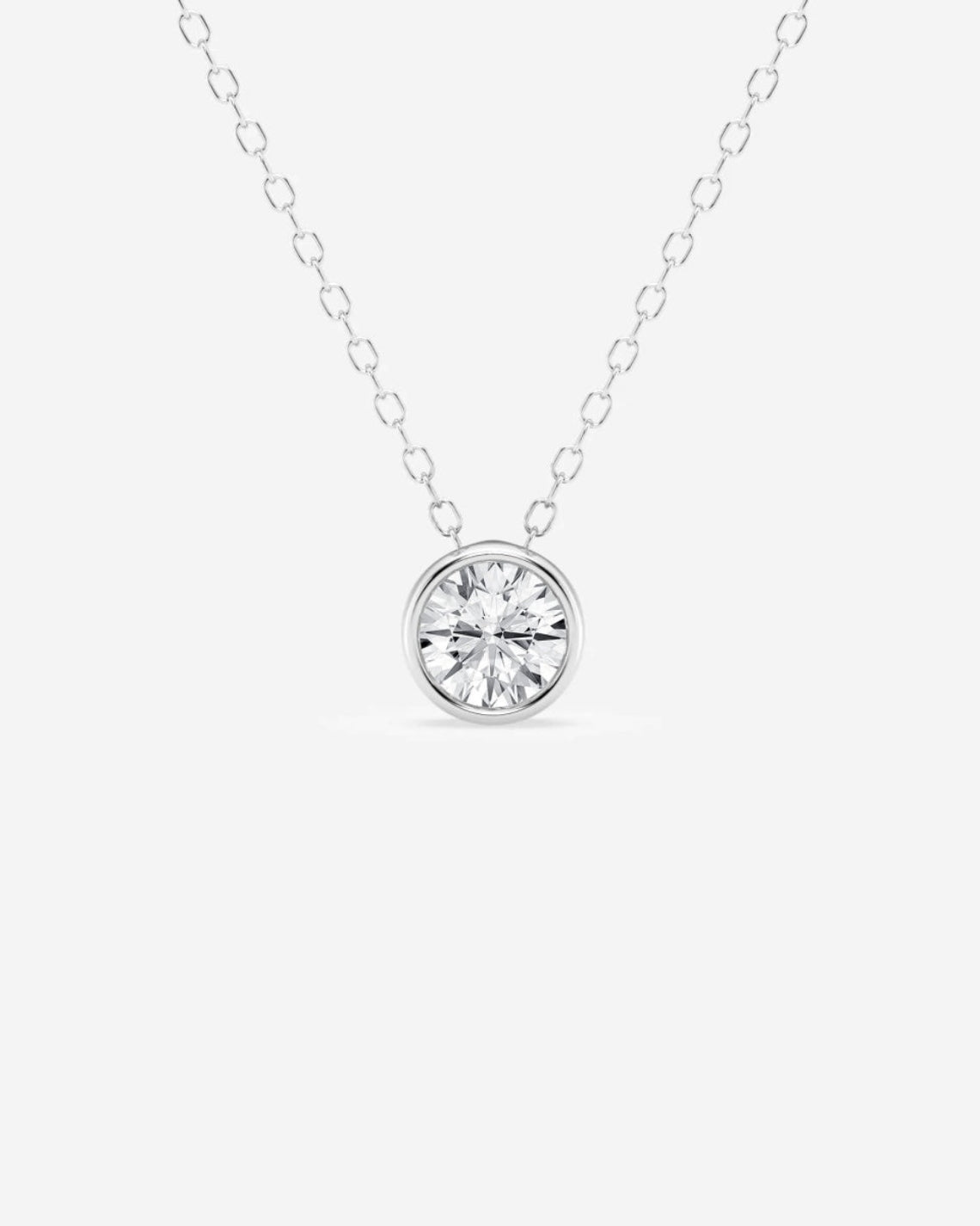 0.50 CT Round Moissanite Diamond Solitaire Necklace - Camila Brown