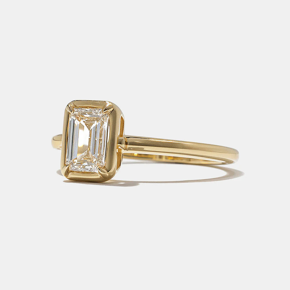 0.75 -2.50 CT Emerald CVD Diamond Solitaire Engagement Ring