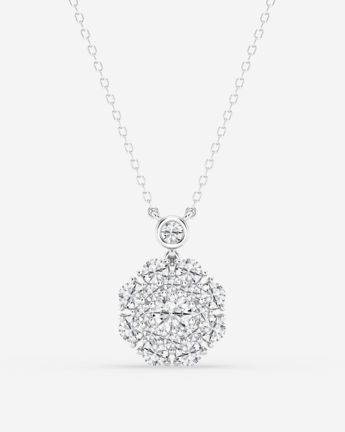 1.51 TCW Round Moissanite Diamond Vintage Multidimensional Pendant Necklace - Camila Brown