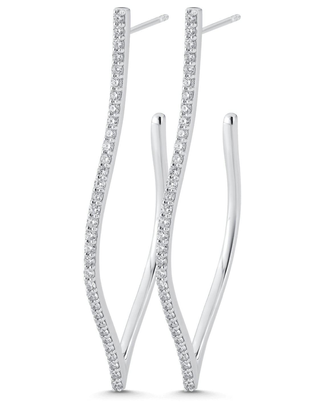 0.93 TCW Round Moissanite Diamond Hoop Earrings - Camila Brown