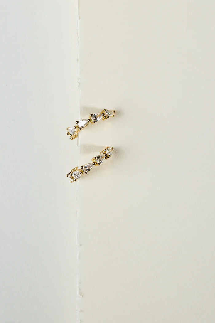 0.30 TCW Mini Pear Cut Moissanite Diamond Hoops Earrings