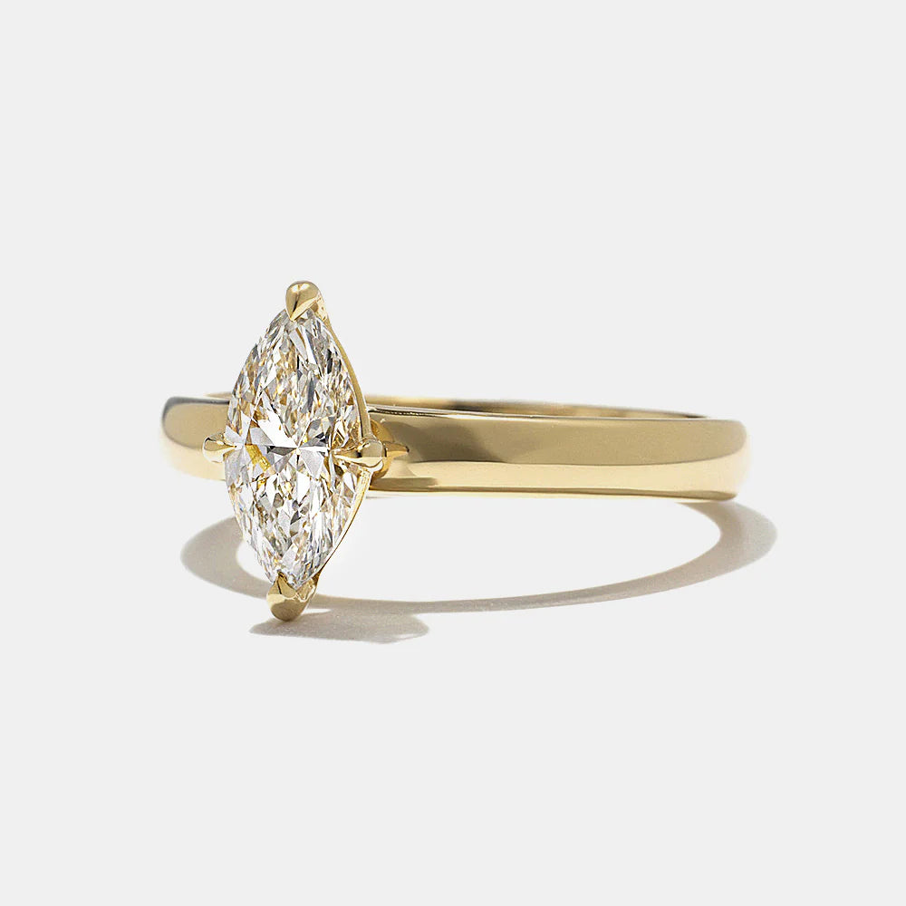 0.75 -2.50 CT Marquise CVD Diamond Solitaire Engagement Ring