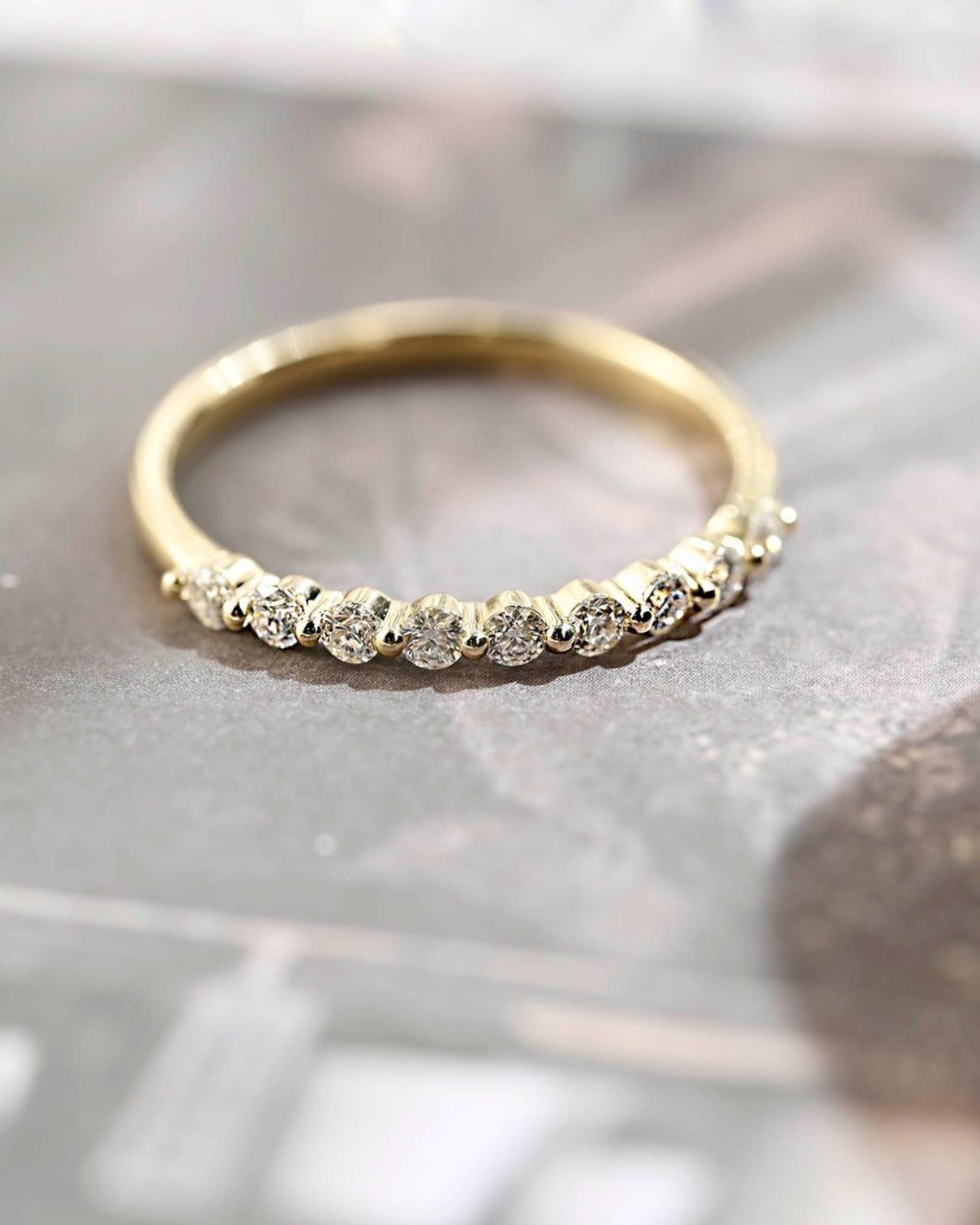 0.15 TCW Round CVD Diamond Half Eternity Wedding Band - Camila Brown