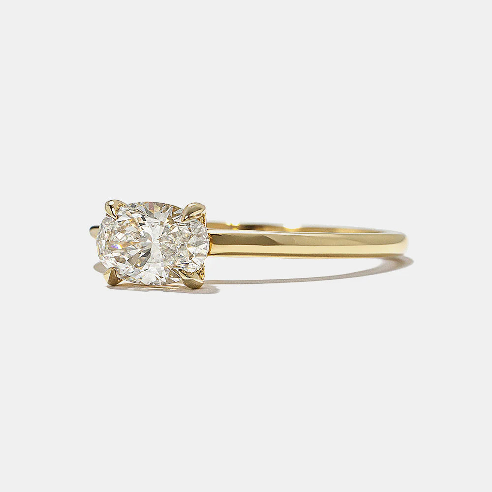 0.75 -2.50 CT Oval CVD Diamond Solitaire Engagement Ring