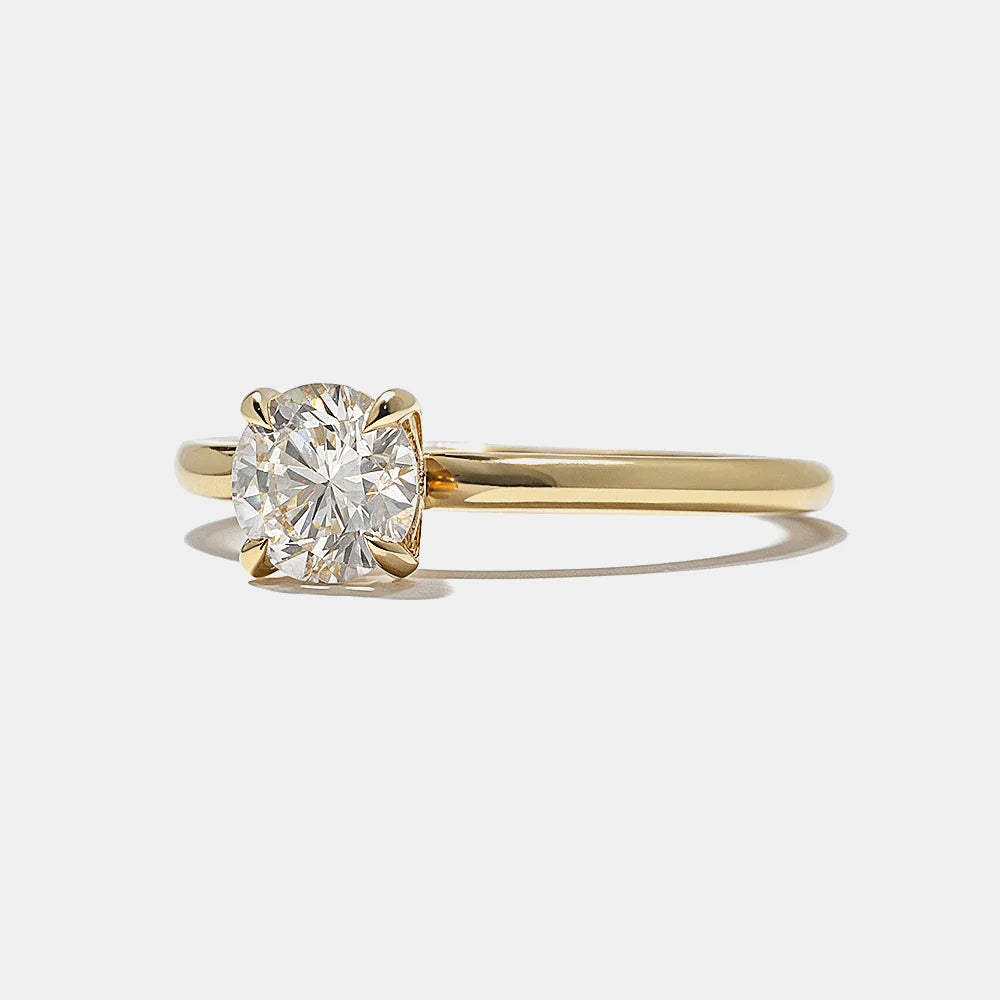 0.75 -2.50 CT Round CVD Diamond Solitaire Engagement Ring
