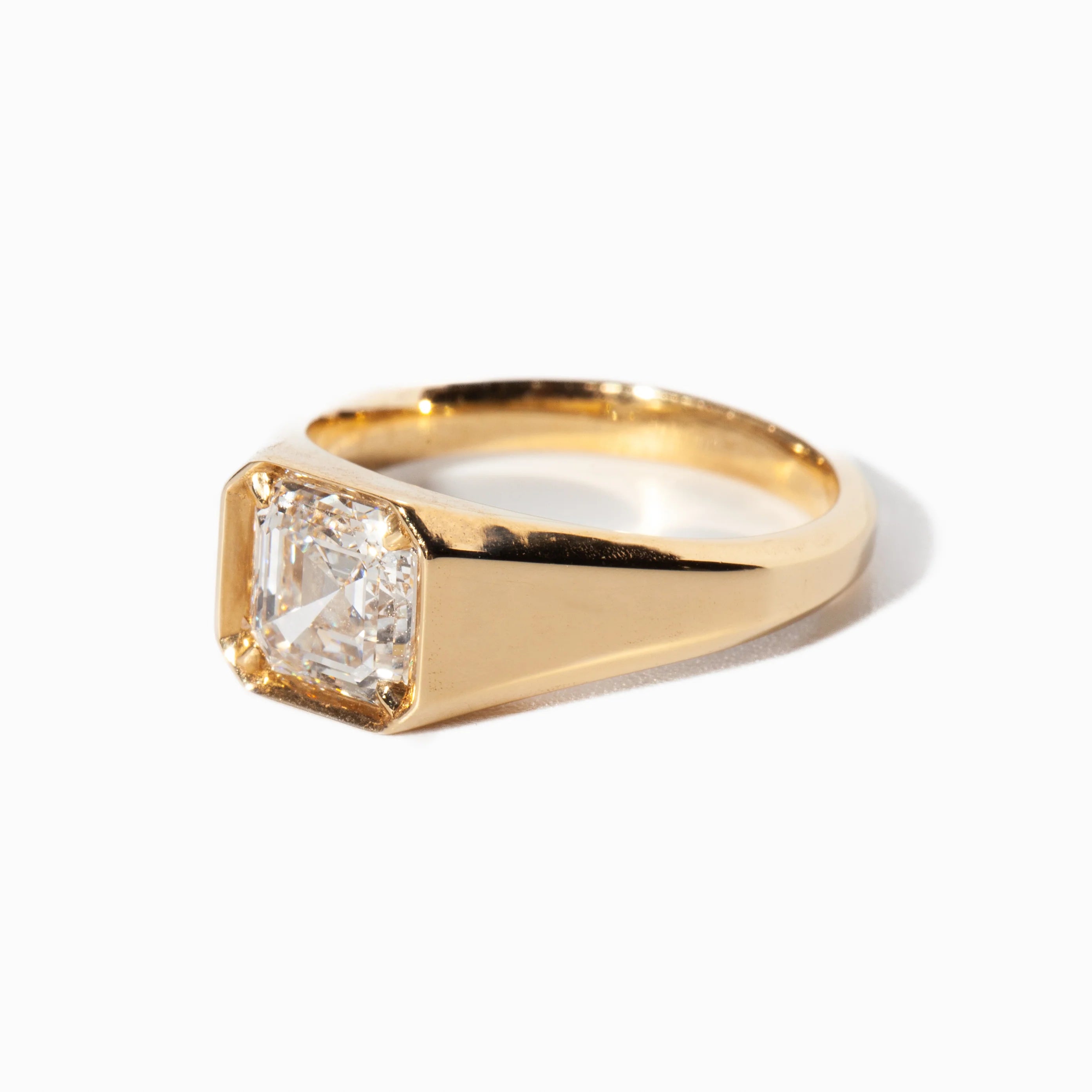1.50 -3.50 CT Asscher CVD Diamond Solitaire Engagement Ring