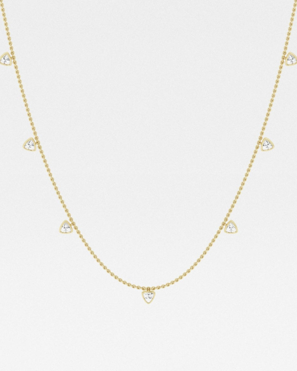 1.40 TCW Trillion Moissanite Diamond Dangle Necklace - Camila Brown