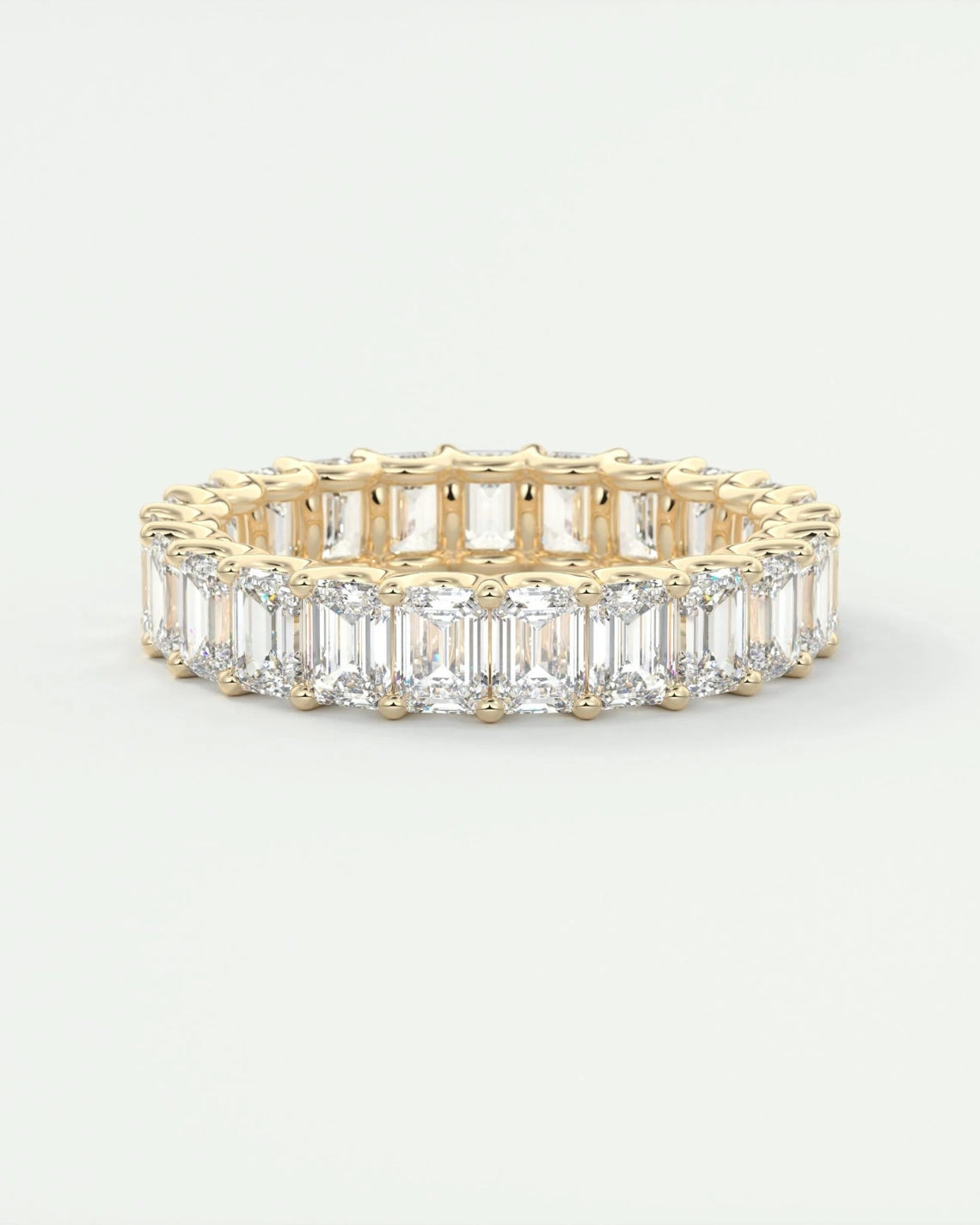4.6 TCW Emerald CVD Diamond Full Eternity Wedding Band - Camila Brown