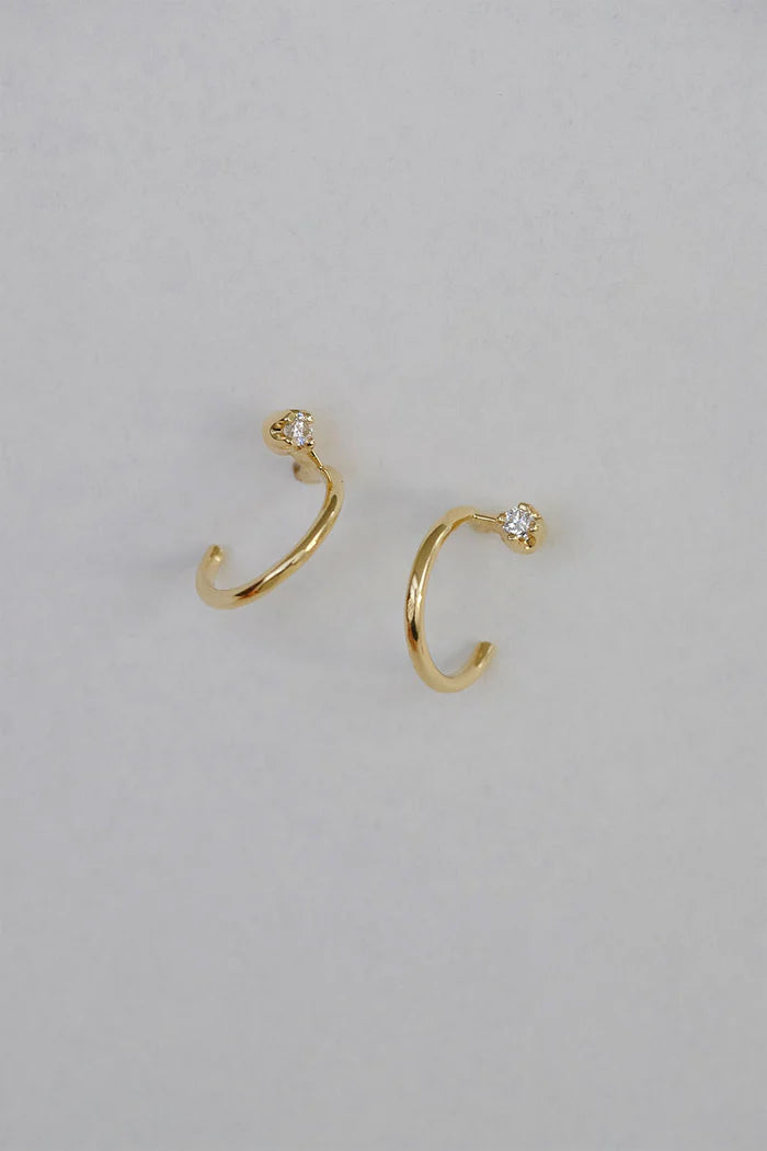 0.05 TCW Mini Round Cut Moissanite Diamond Hoops Earrings