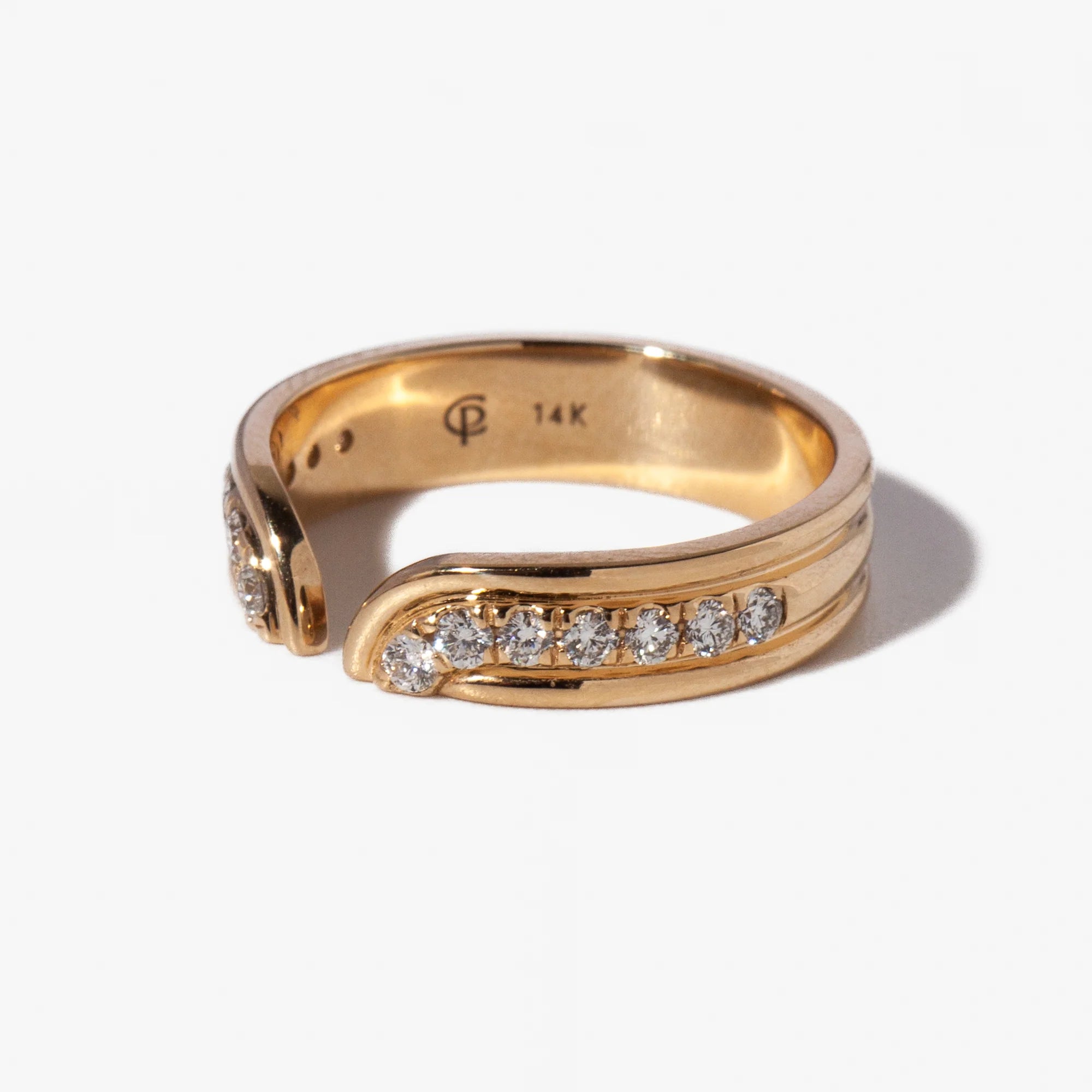 0.32 TCW Round CVD Diamond Open Wedding Band