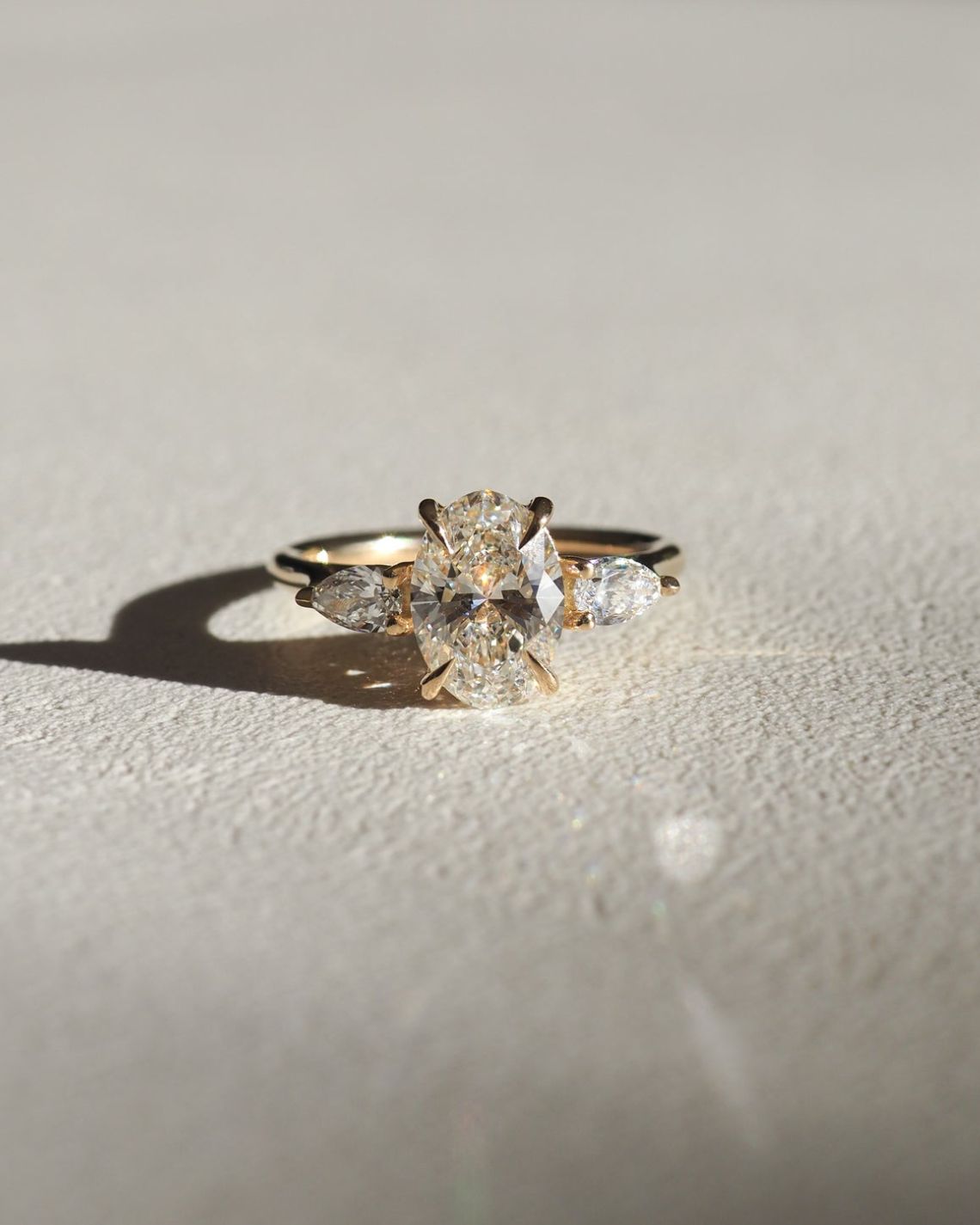 1.0 CT Oval E/VS1 CVD Diamond Three Stone Style Engagement Ring - Camila Brown