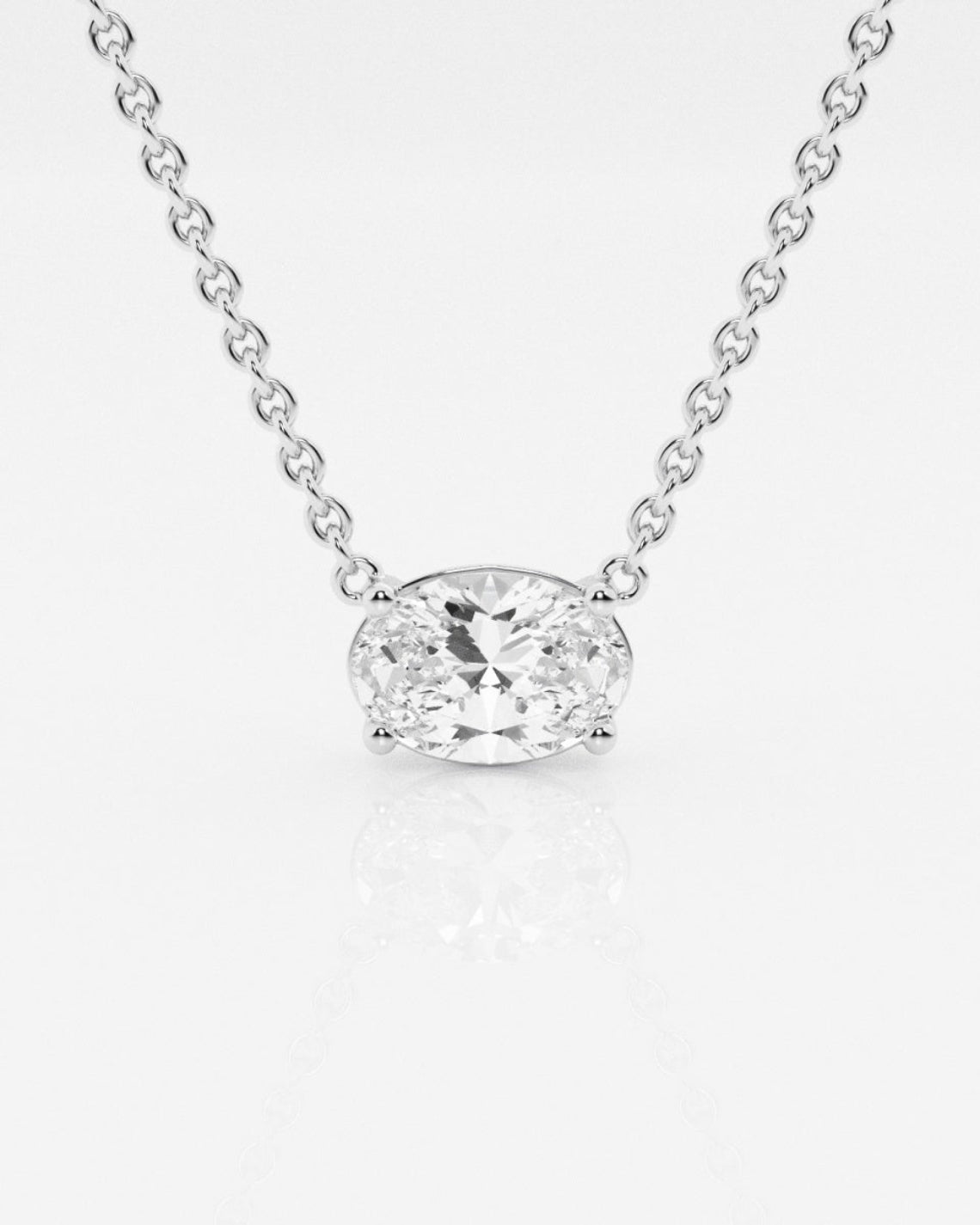 1.0 CT Oval Moissanite Diamond Solitaire Necklace - Camila Brown