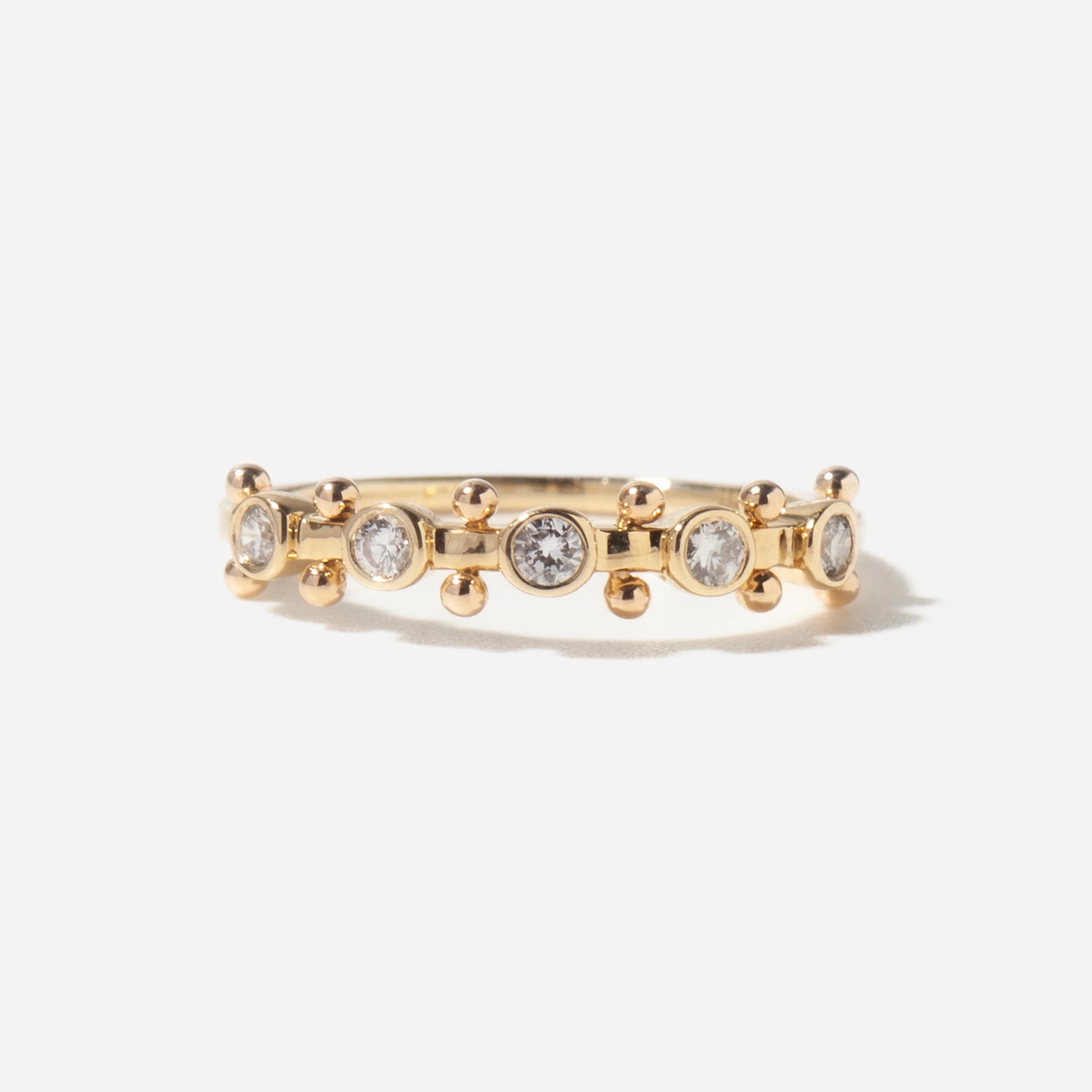 0.18 TCW Round CVD Diamond Five Stone Wedding Band