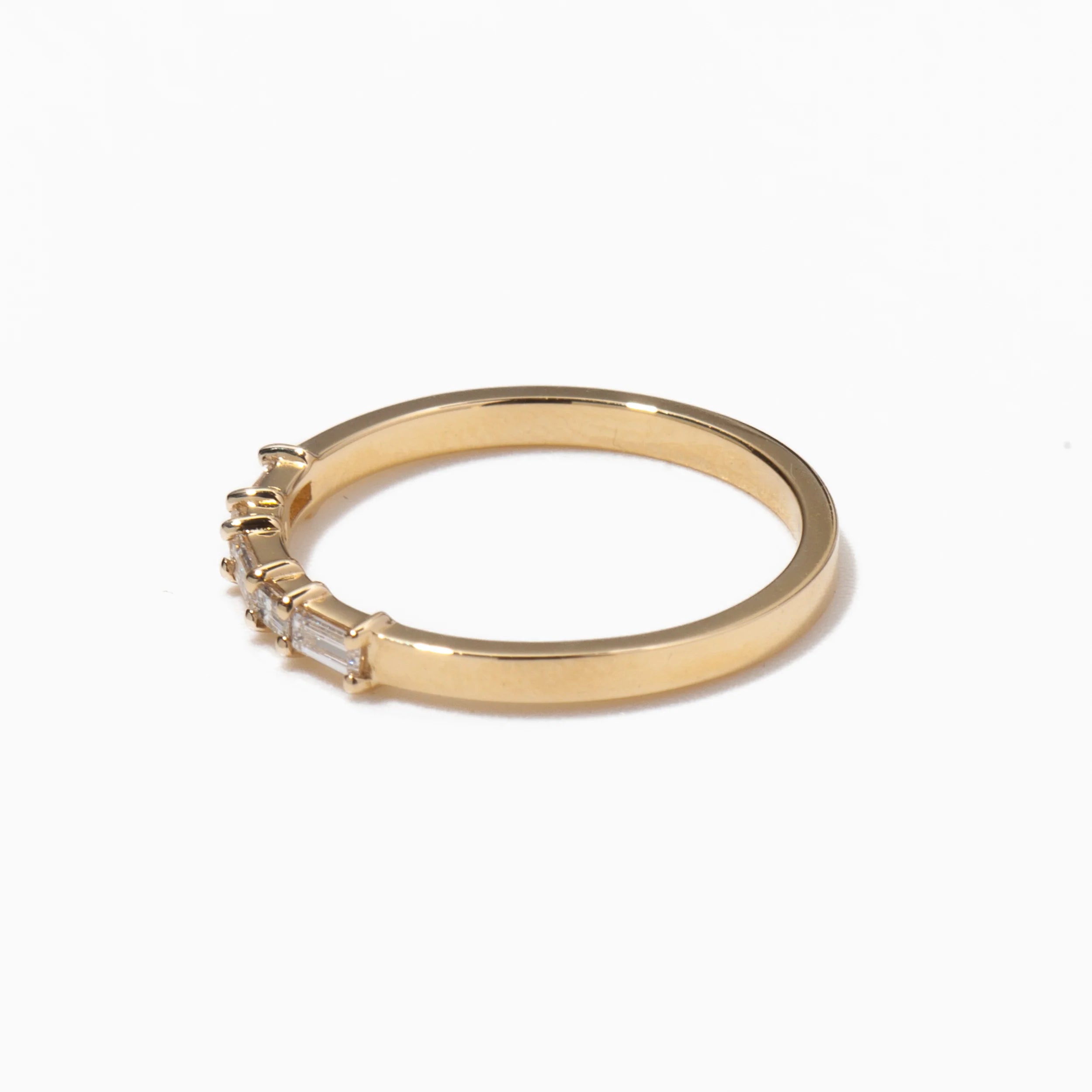 0.22 TCW Baguette CVD Diamond Half Eternity Wedding Band