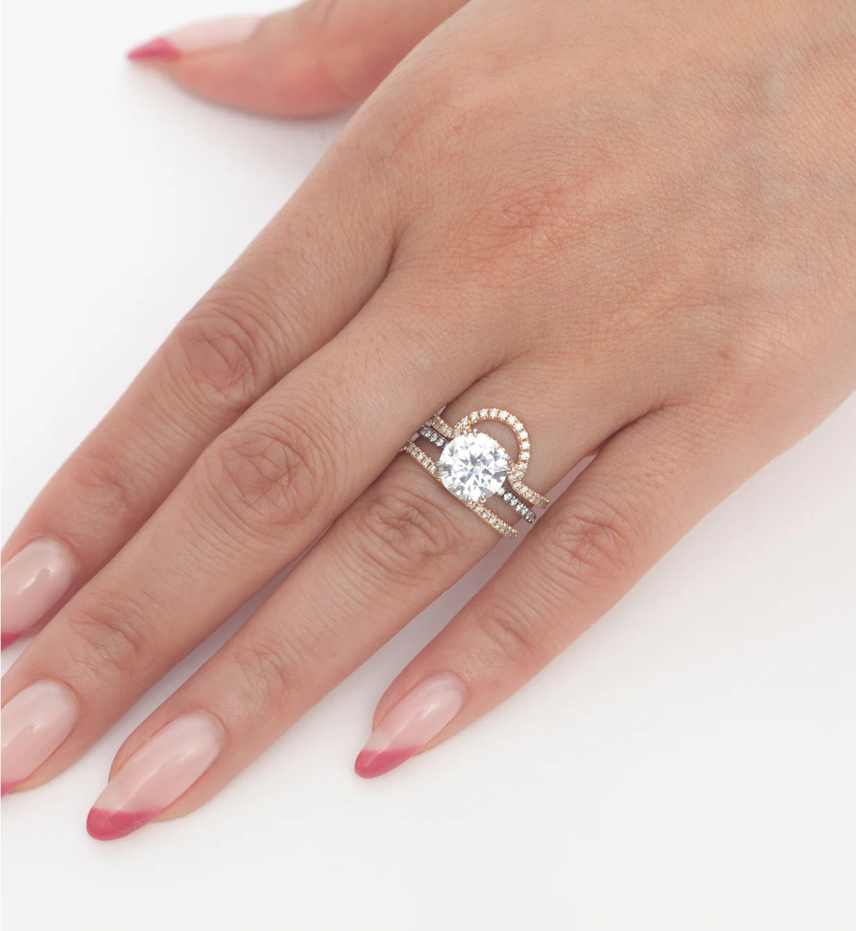0.24 TCW Round CVD Diamond Unique Pave Wedding Band
