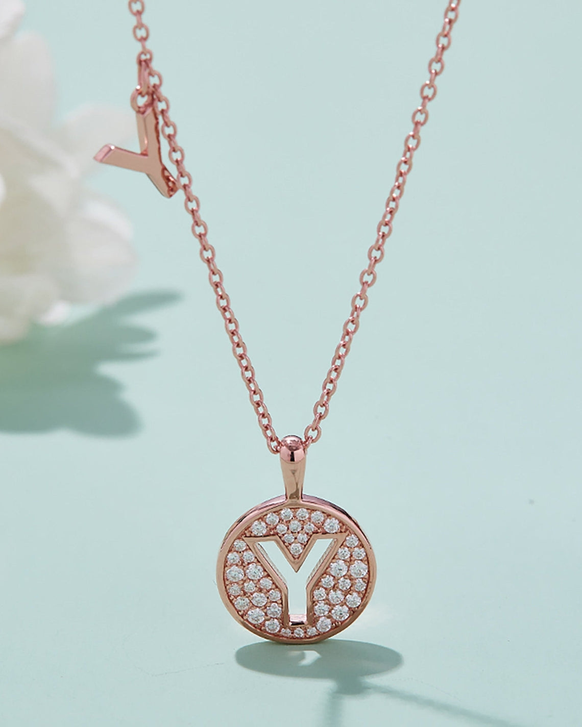 Customized "Y" Letter Moissanite Diamond Necklace - Camila Brown