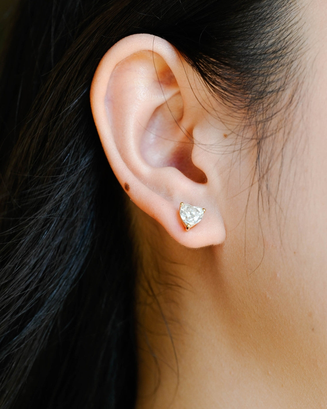 3.0 TCW Heart Moissanite Diamond Solitaire Stud Earrings - Camila Brown