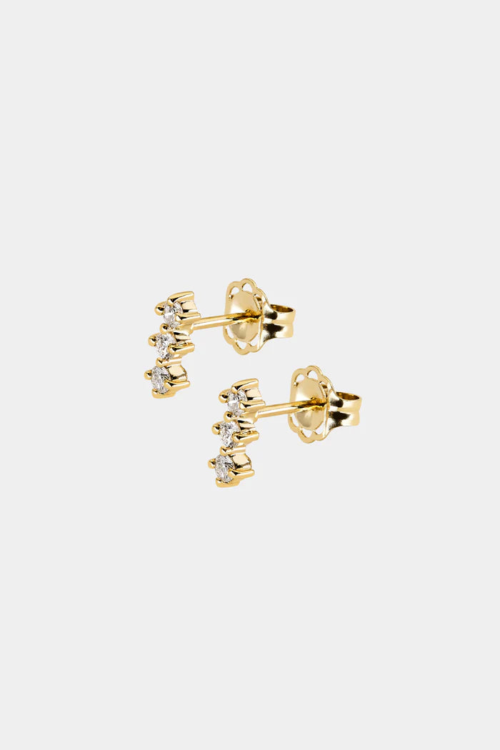 0.05 TCW Mini Round Cut Moissanite Diamond Bar Studs Earrings